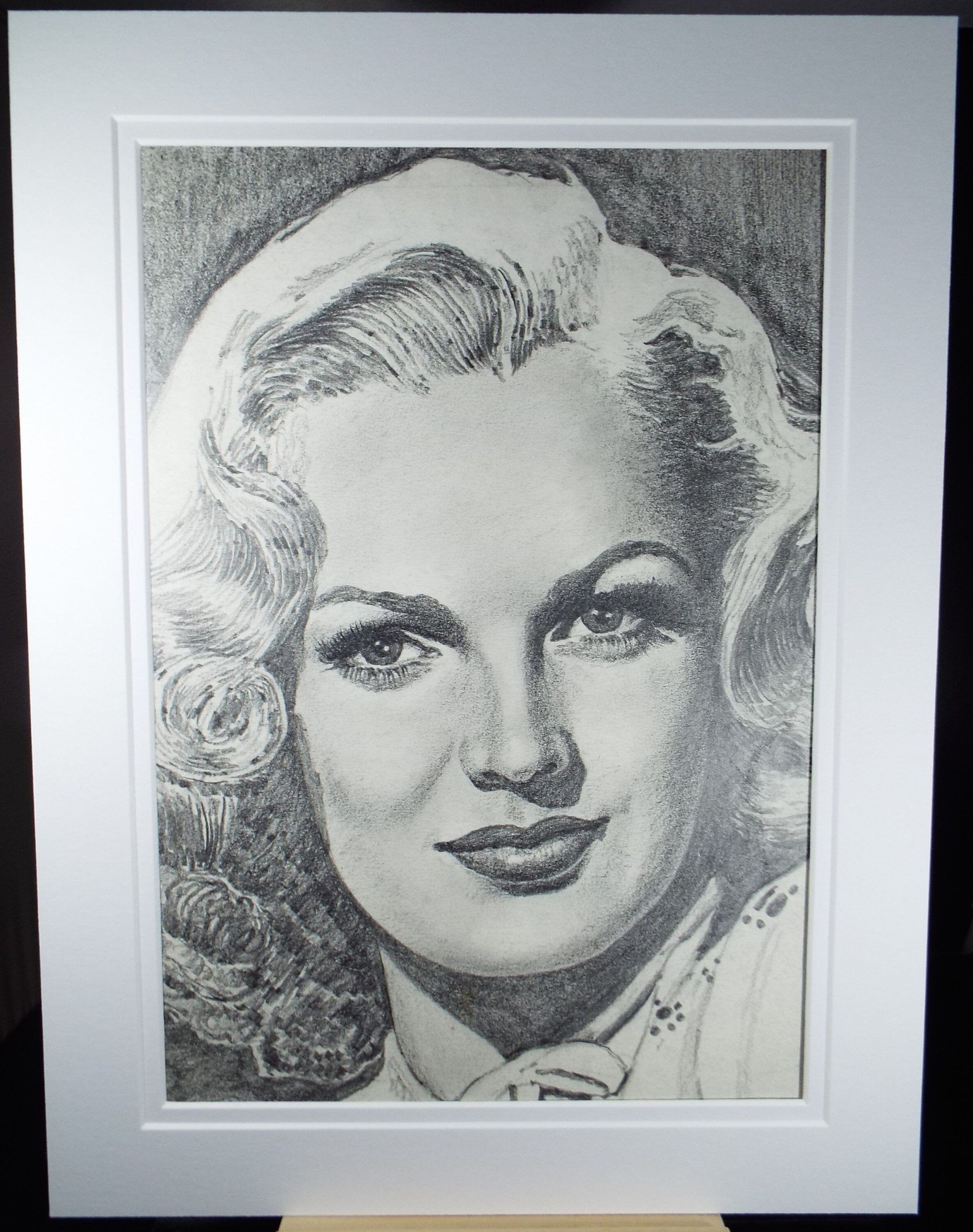 Original Pencil Drawing, 'June Haver', Albert Leonard, Mid 20th Century