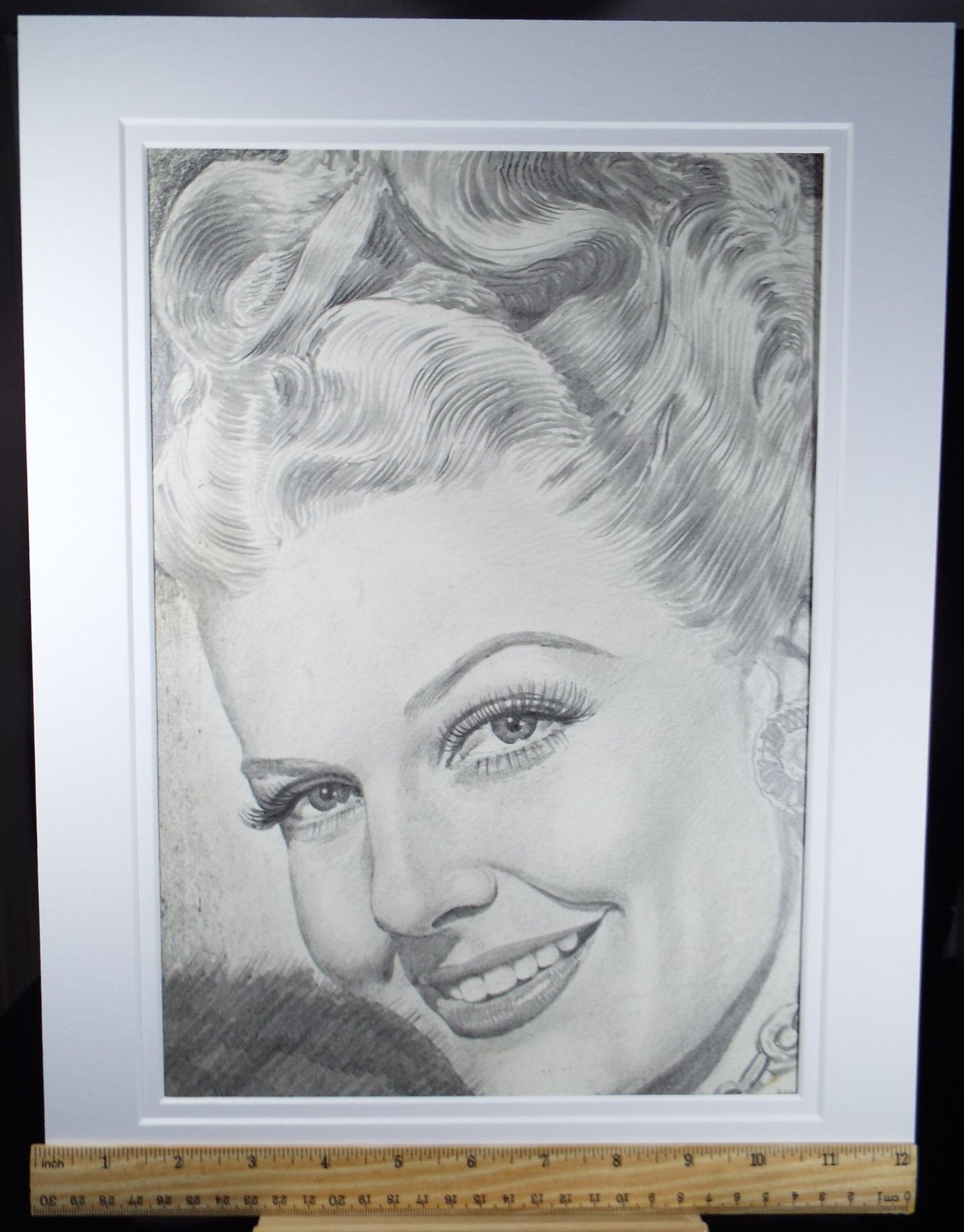 Original Pencil Drawing, 'Ann Sheriden', Albert Leonard, Mid 20th Century