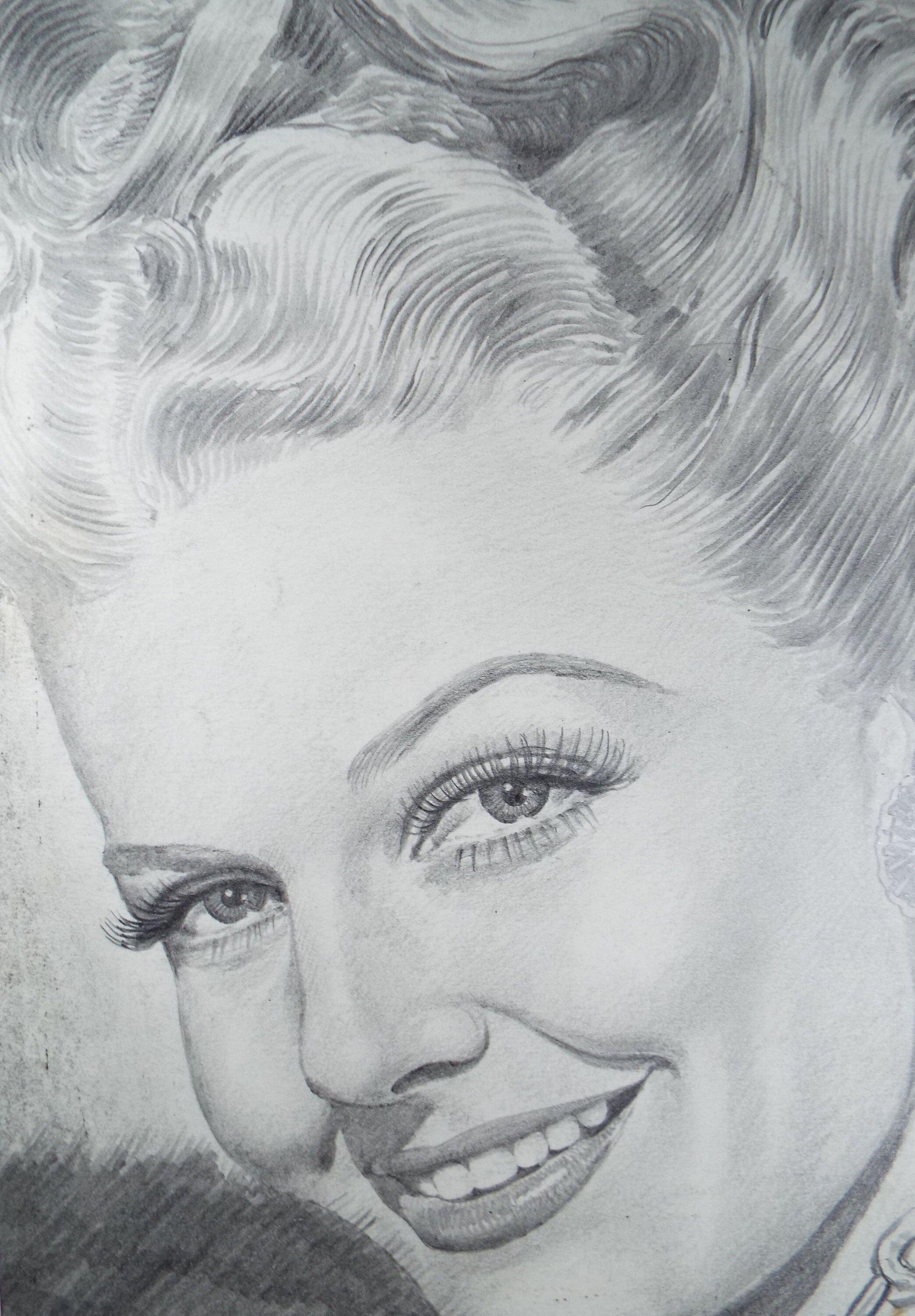 Original Pencil Drawing, 'Ann Sheriden', Albert Leonard, Mid 20th Century