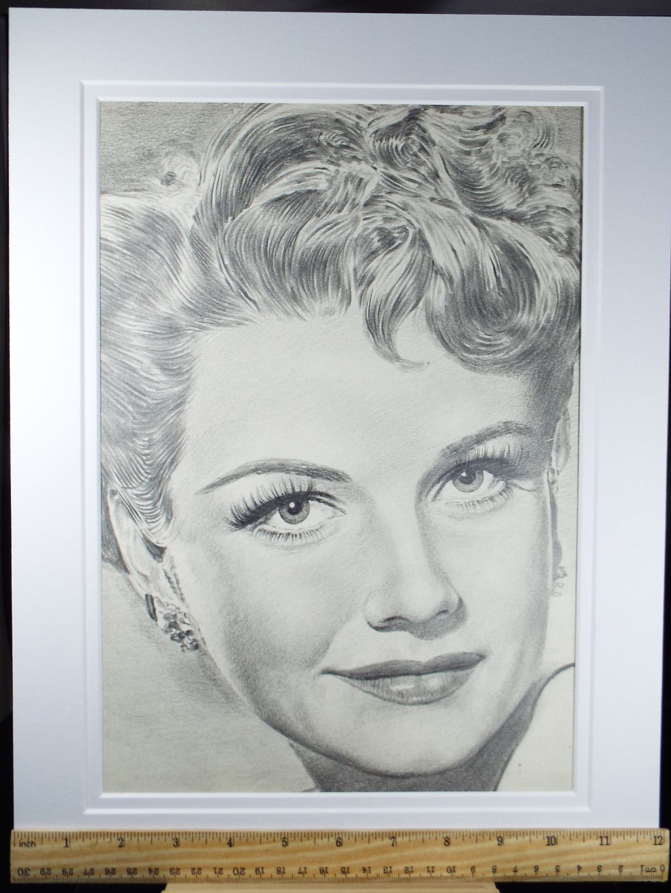 Original Pencil Drawing, 'Anne Baxter', Albert Leonard, Mid 20th Century