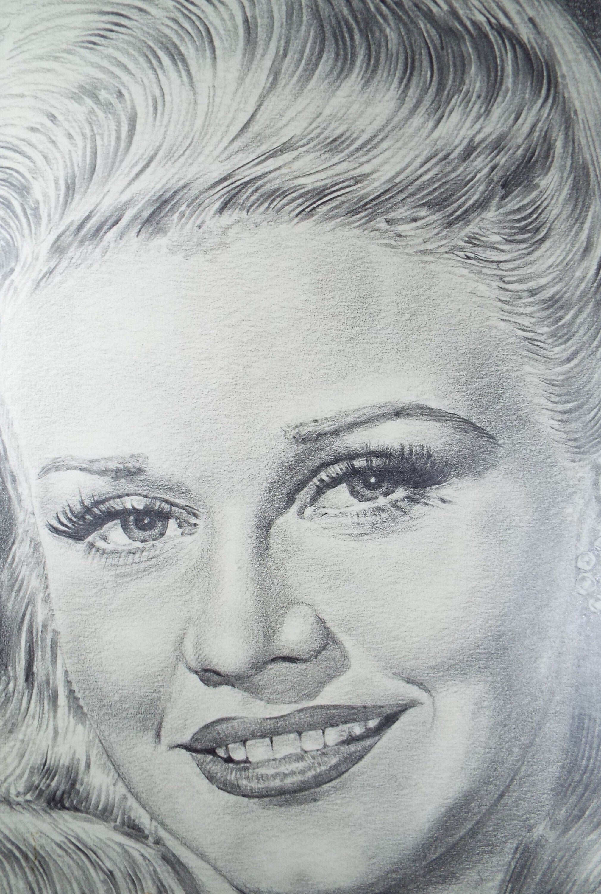 Original Pencil Drawing, 'Ginger Rogers', Albert Leonard, Mid 20th Century