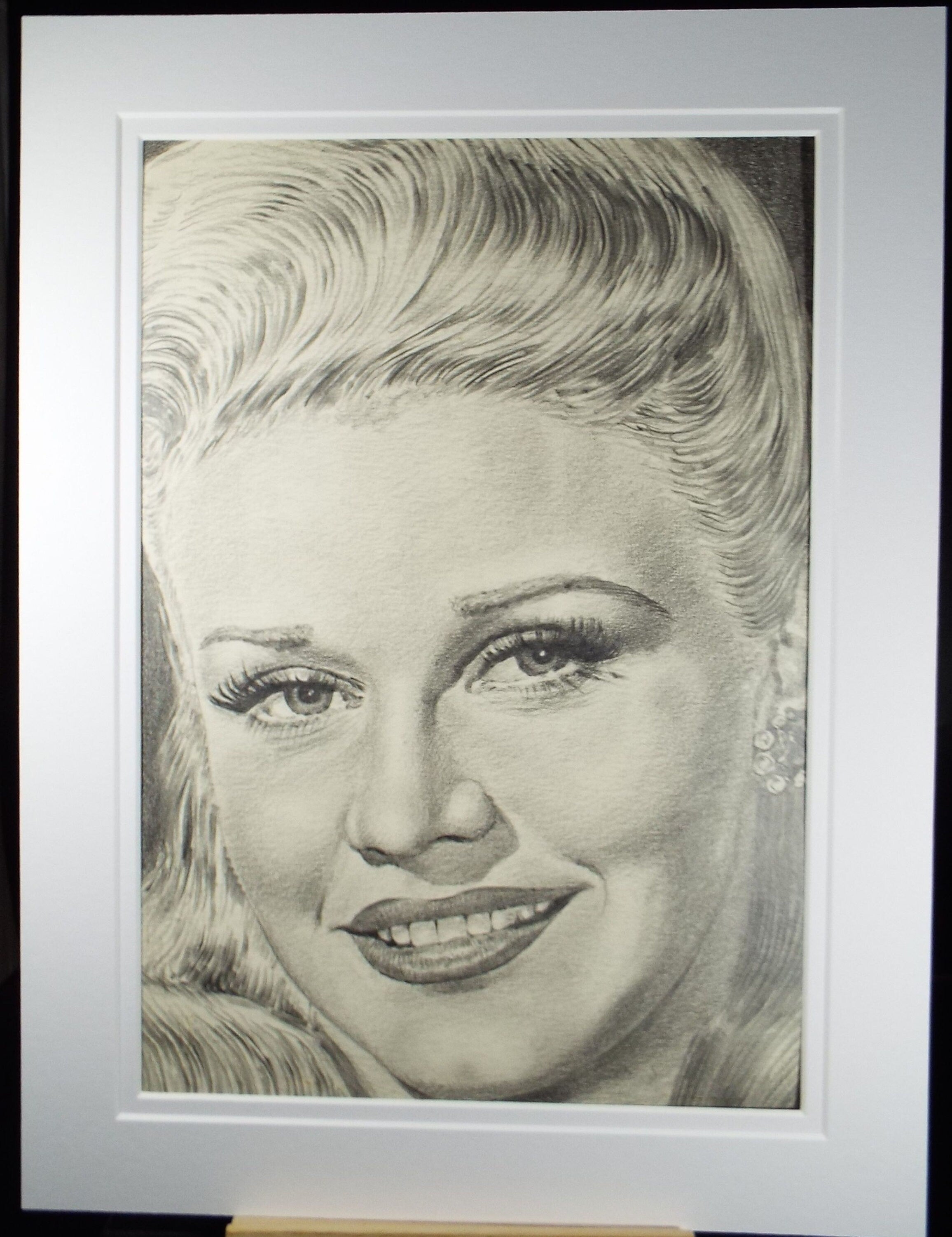 Original Pencil Drawing, 'Ginger Rogers', Albert Leonard, Mid 20th Century