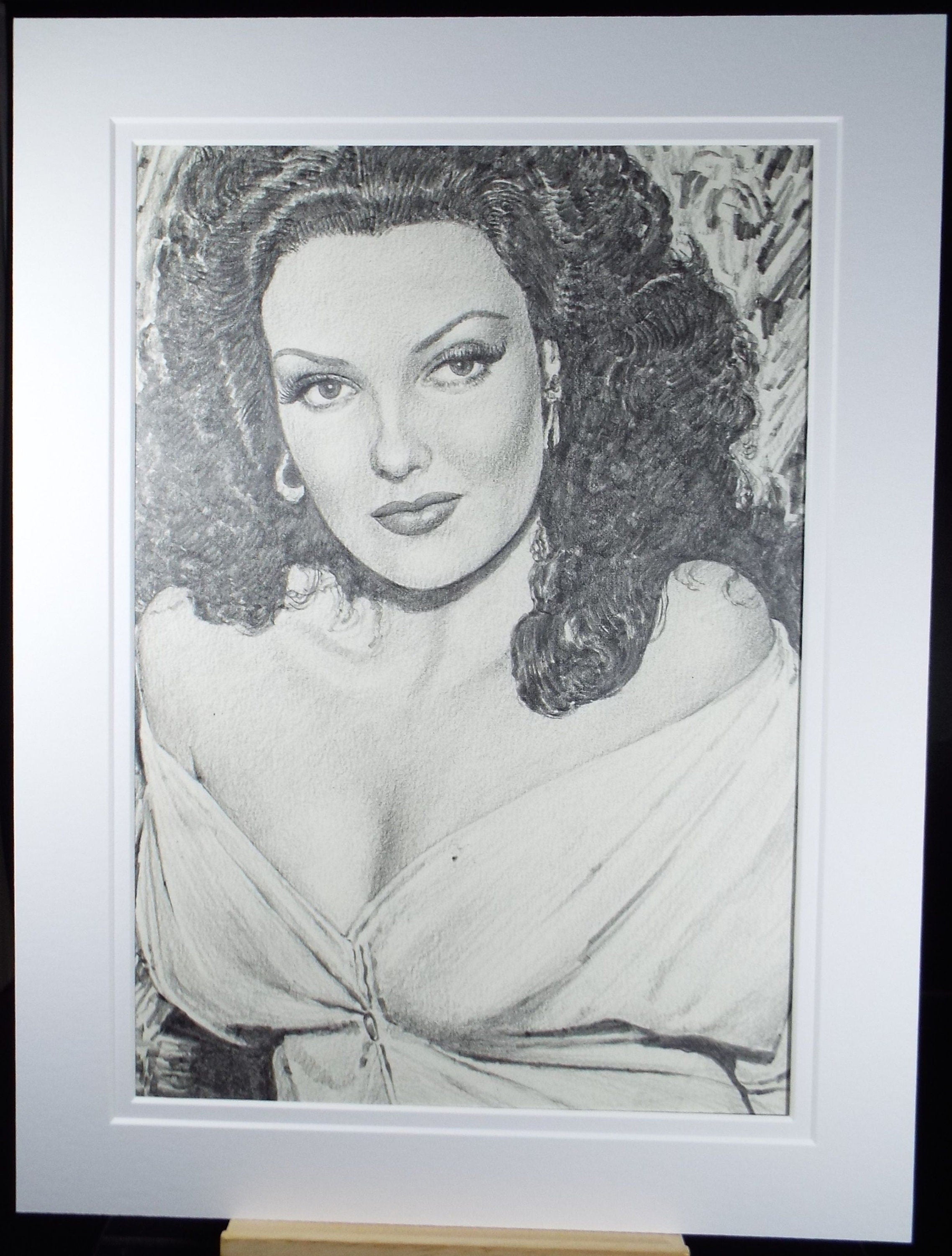 Original Pencil Drawing, 'Jane Russell', Albert Leonard, Mid 20th Century