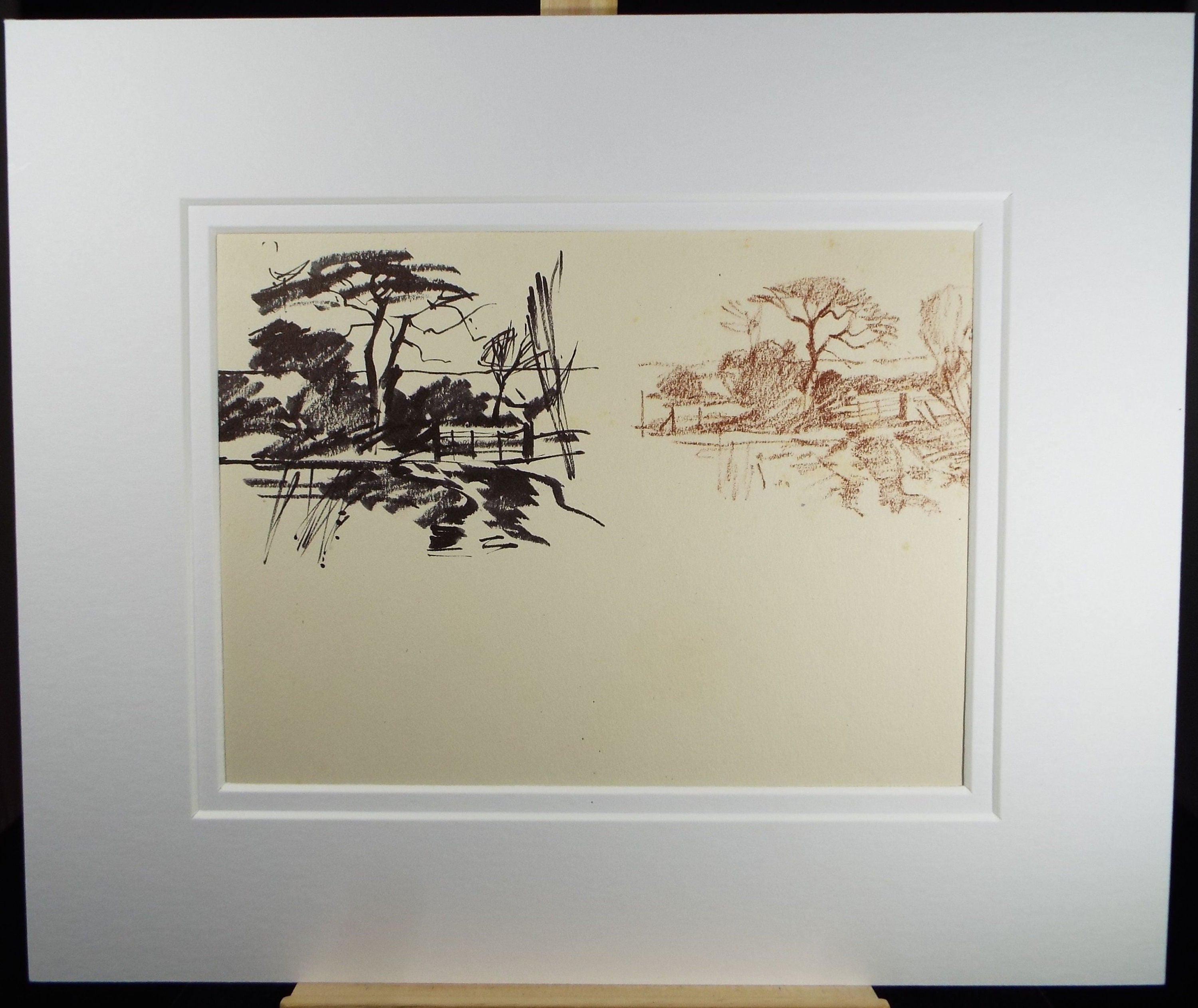 Original Pastel & Ink Drawing 'Two views of Littlehampton', c1990's, Norman James Battershill (1922-2010)