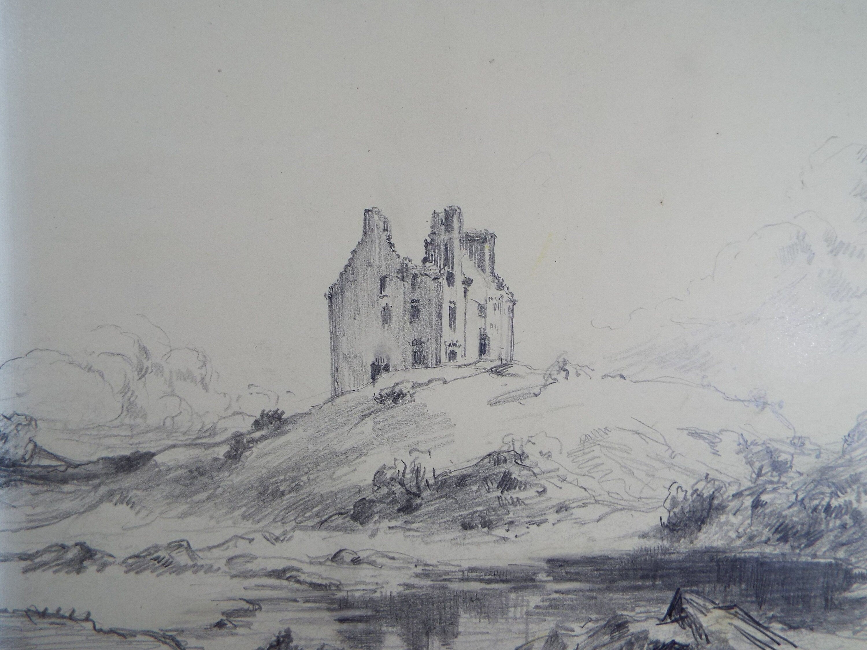 Original Pencil Drawing, 'Fenton Tower', Dated 1928, Nan C. Livingstone (1876-1952)