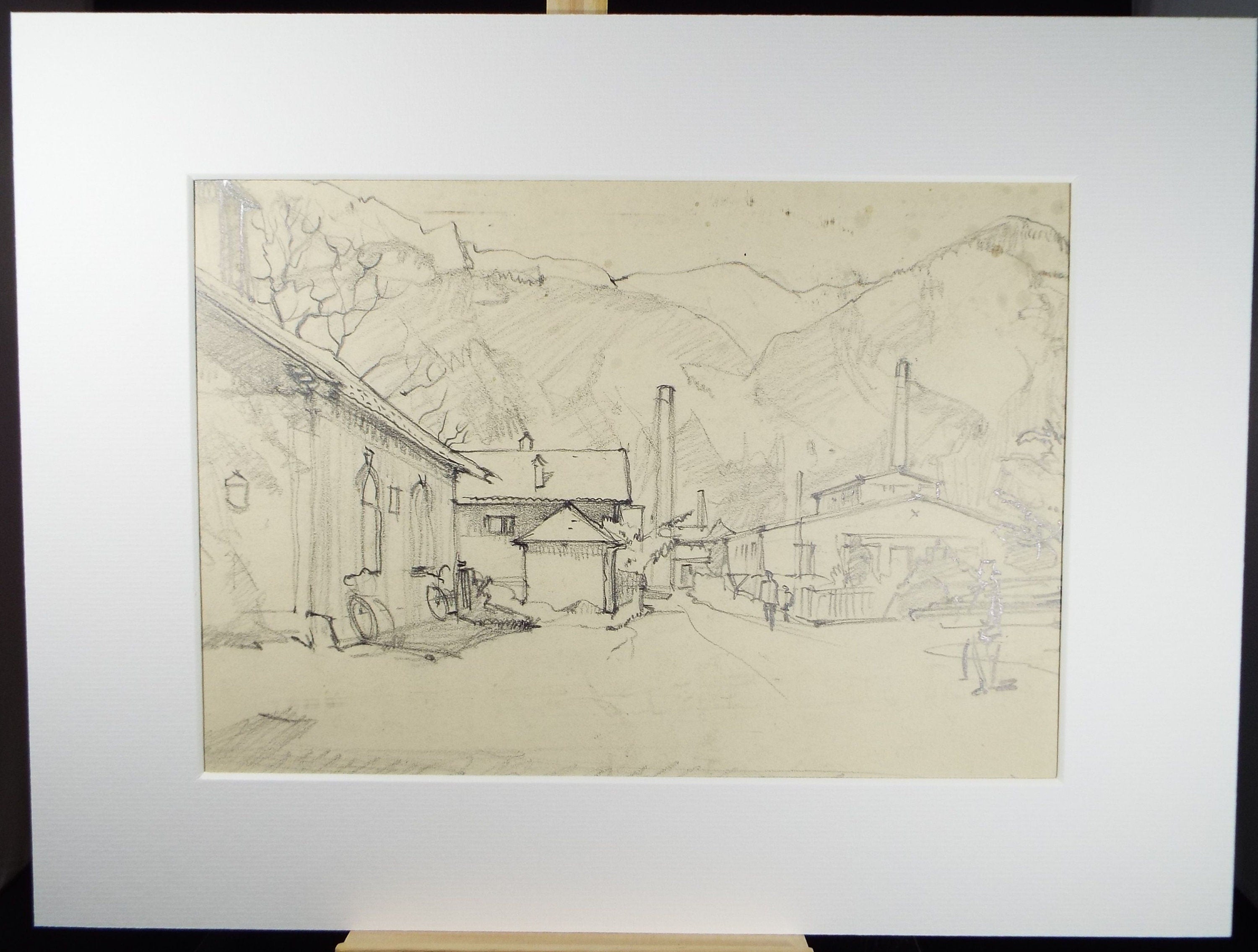 Original Pencil Drawing, 'Brixlegg Austria', Dated 1957, Douglas Pittuck (1911-1993)