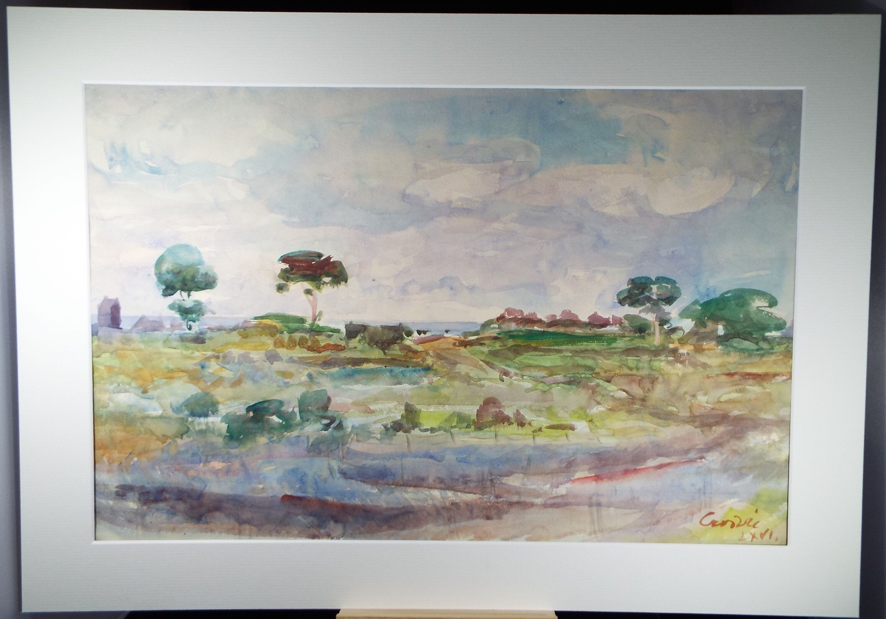 Original watercolour on paper, 'Expansive Landscape', William Crosbie RSA, RGI (1915-1999)