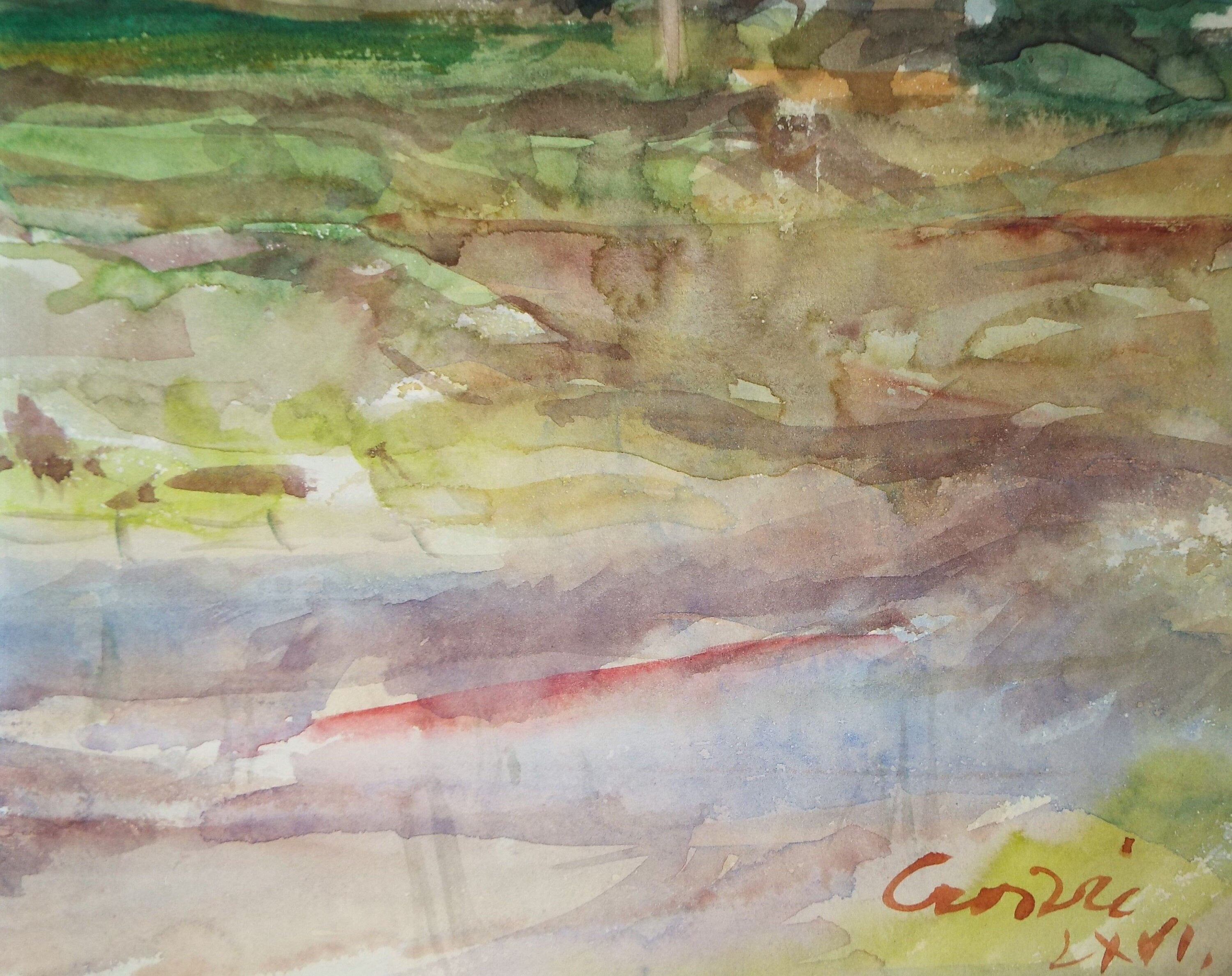 Original watercolour on paper, 'Expansive Landscape', William Crosbie RSA, RGI (1915-1999)