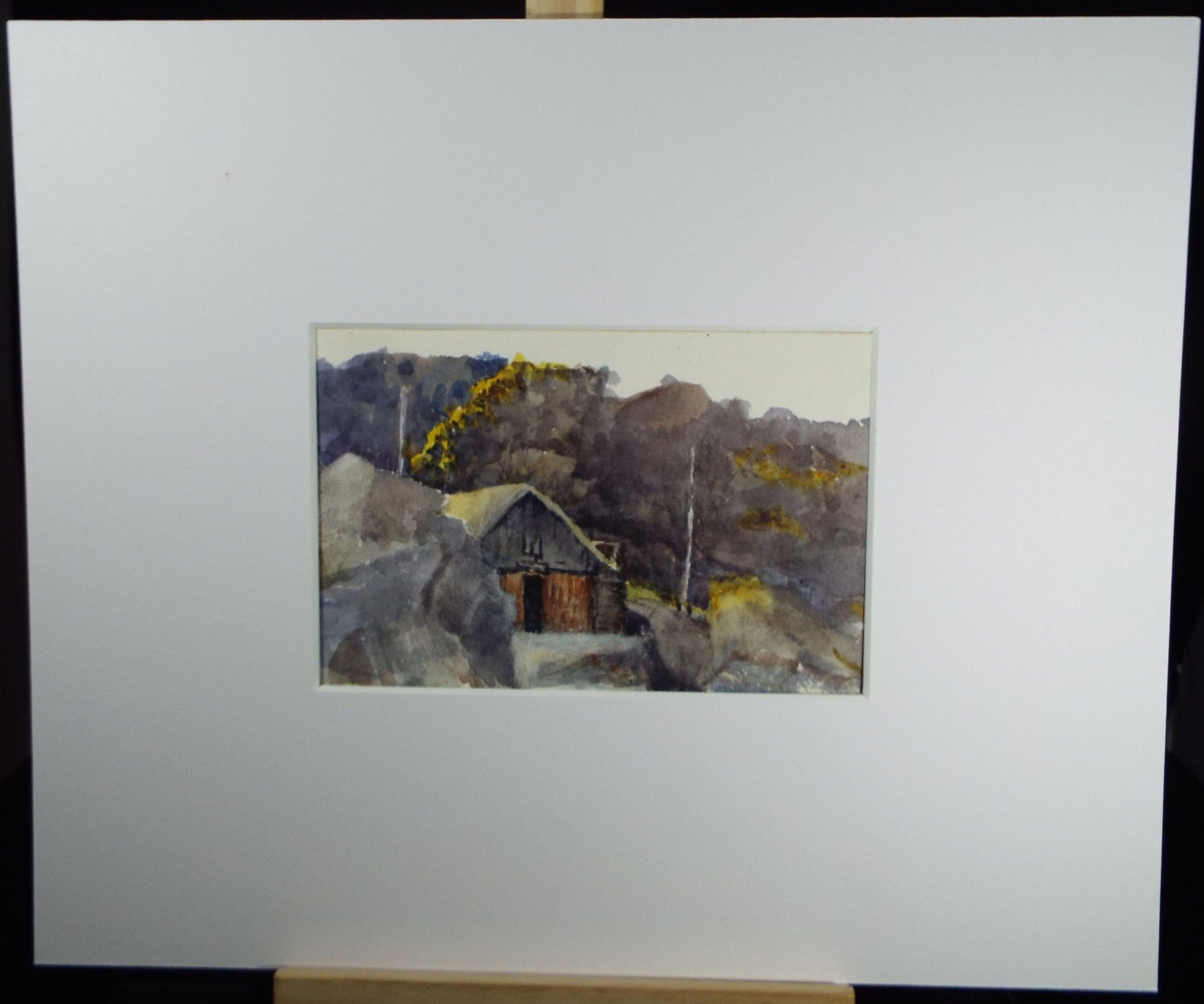 Original Watercolour on Paper, 'Barn in a Landscape', early 20th Century, Artist Unknown