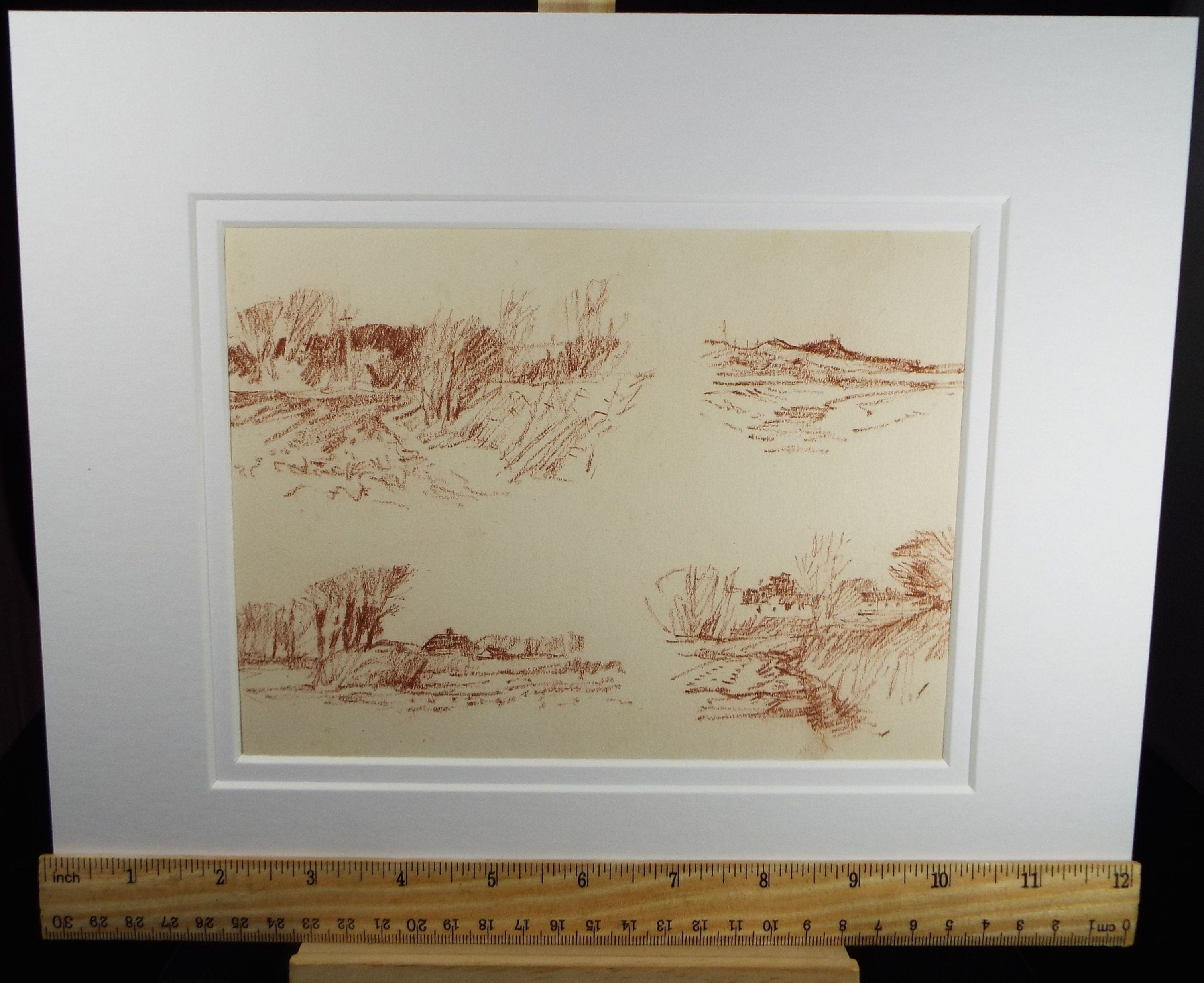 Original Pastel Drawing 'Four views of Littlehampton', c1990's, Norman James Battershill (1922-2010)