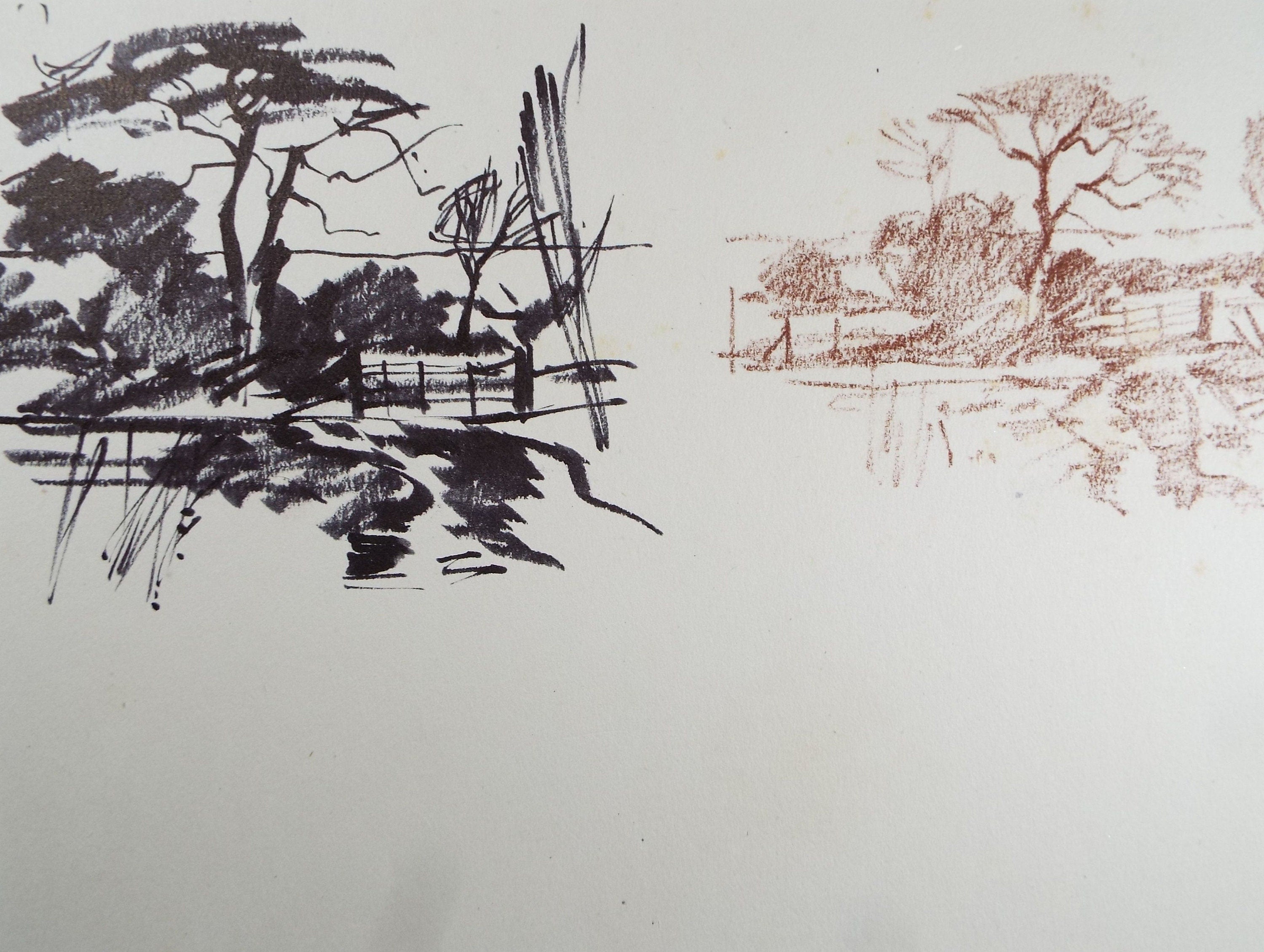 Original Pastel & Ink Drawing 'Two views of Littlehampton', c1990's, Norman James Battershill (1922-2010)