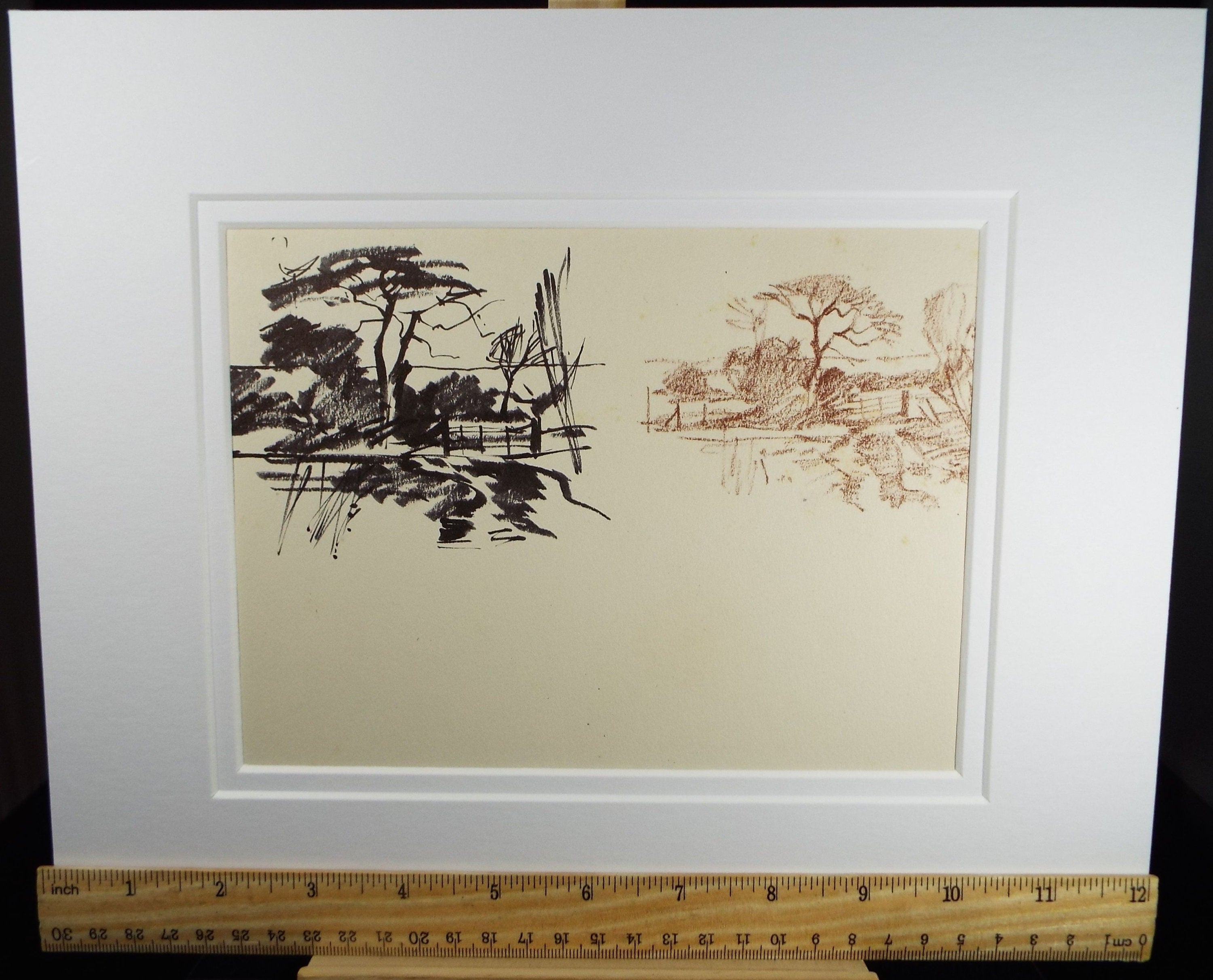 Original Pastel & Ink Drawing 'Two views of Littlehampton', c1990's, Norman James Battershill (1922-2010)