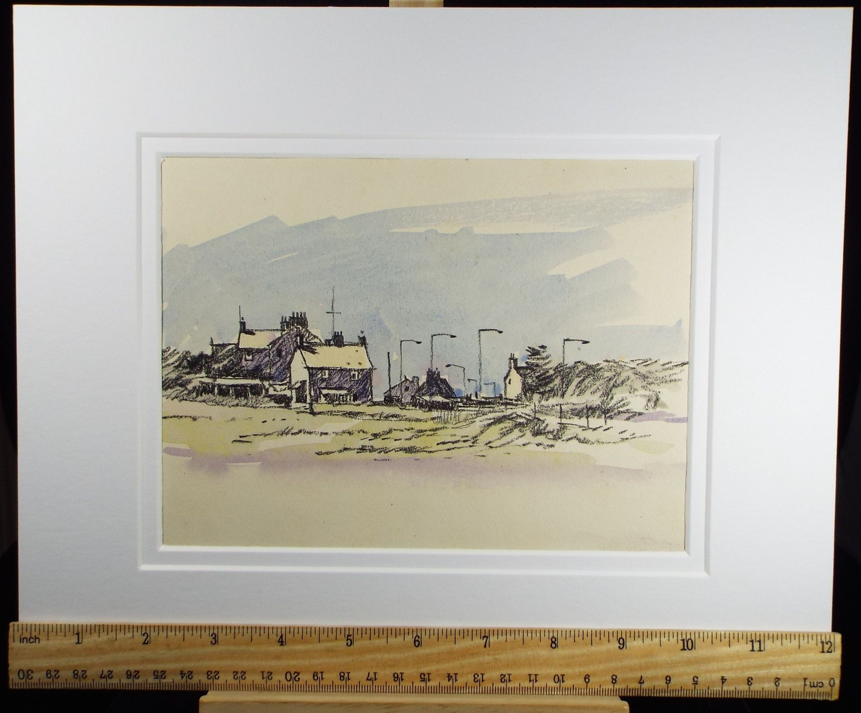 Original Charcoal & Pencil Drawing 'Near Weymouth', c1990's, Norman James Battershill (1922-2010)