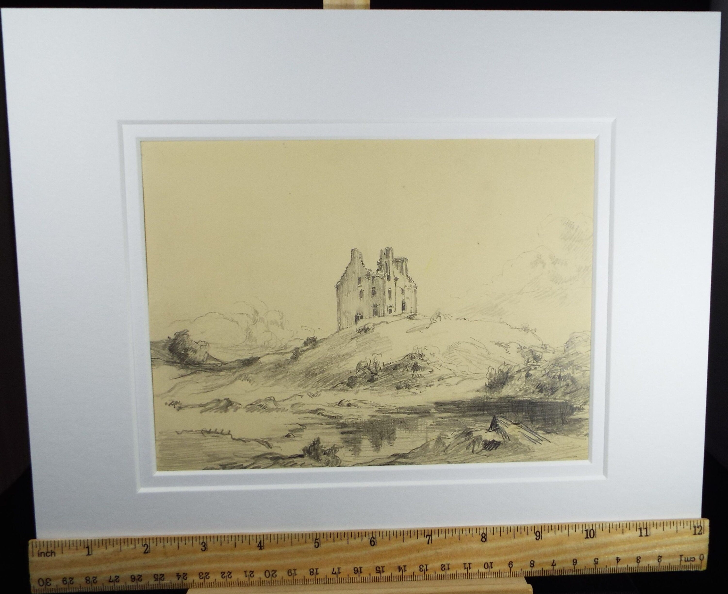 Original Pencil Drawing, 'Fenton Tower', Dated 1928, Nan C. Livingstone (1876-1952)