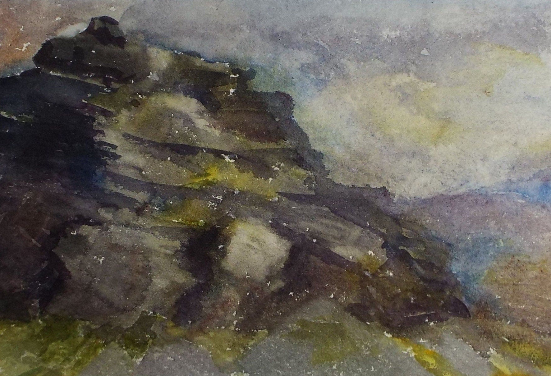 Original Watercolour on Paper, 'Dartmoor Tor', early 20th Century, Artist Unknown