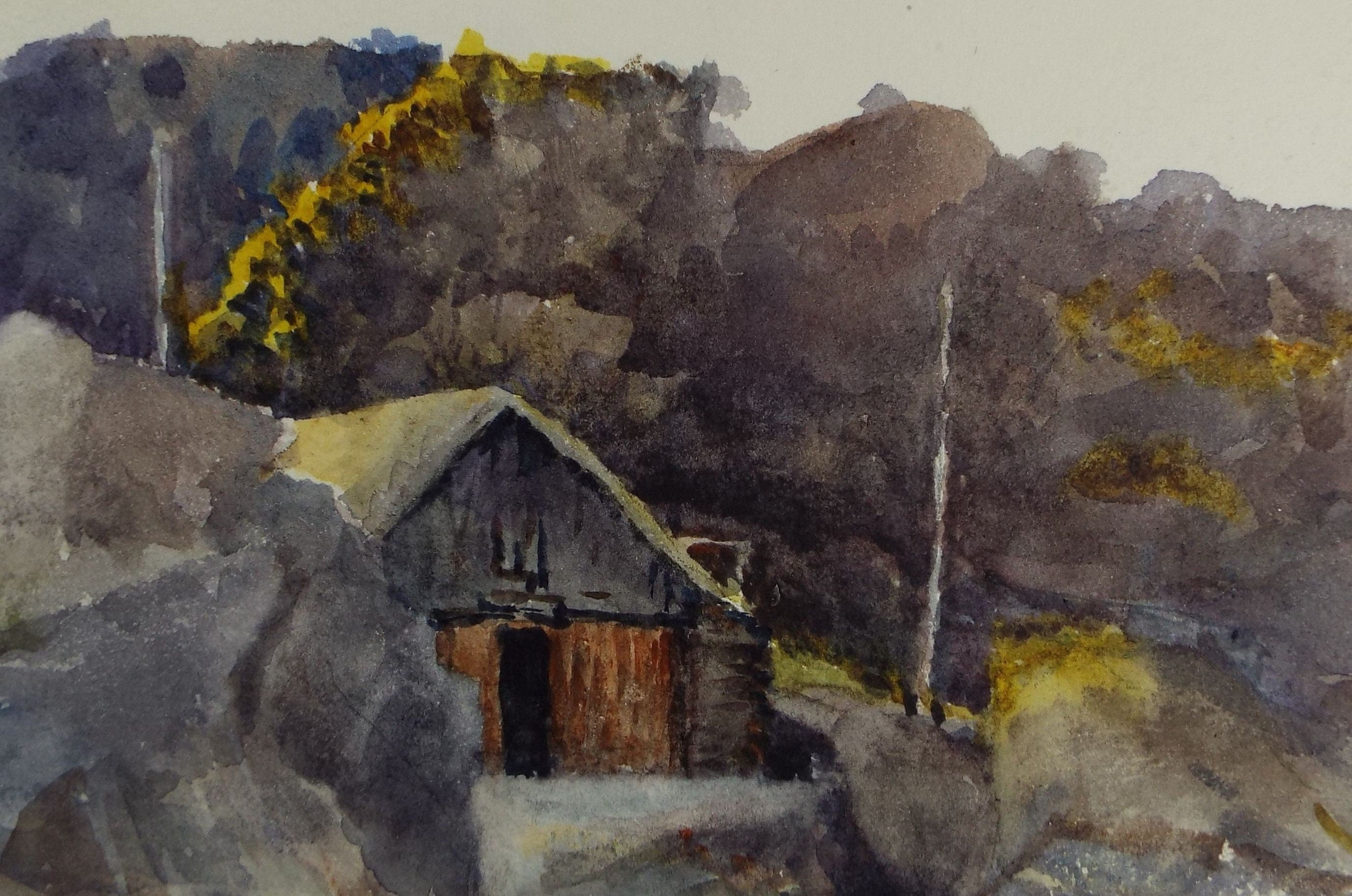 Original Watercolour on Paper, 'Barn in a Landscape', early 20th Century, Artist Unknown