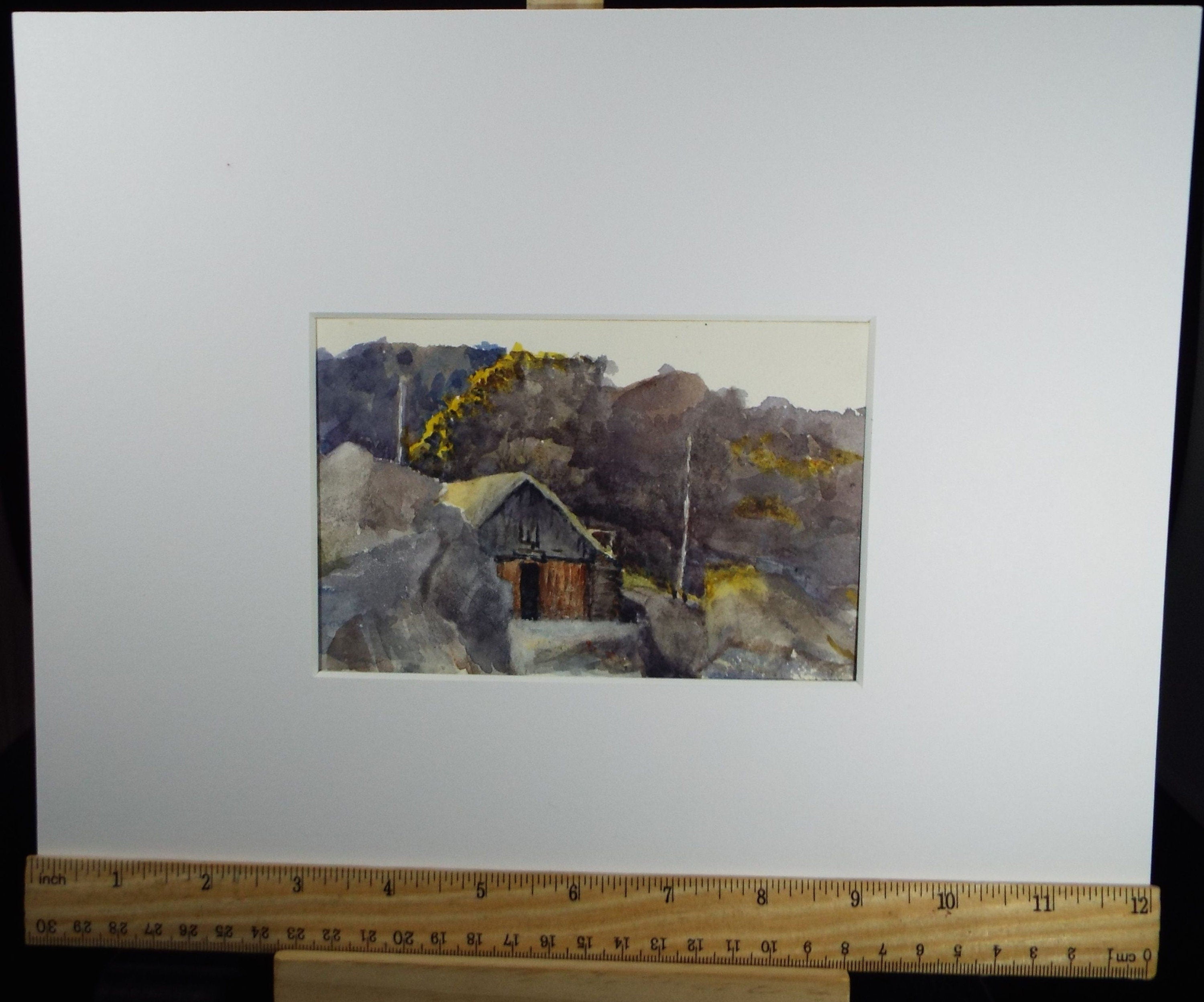 Original Watercolour on Paper, 'Barn in a Landscape', early 20th Century, Artist Unknown