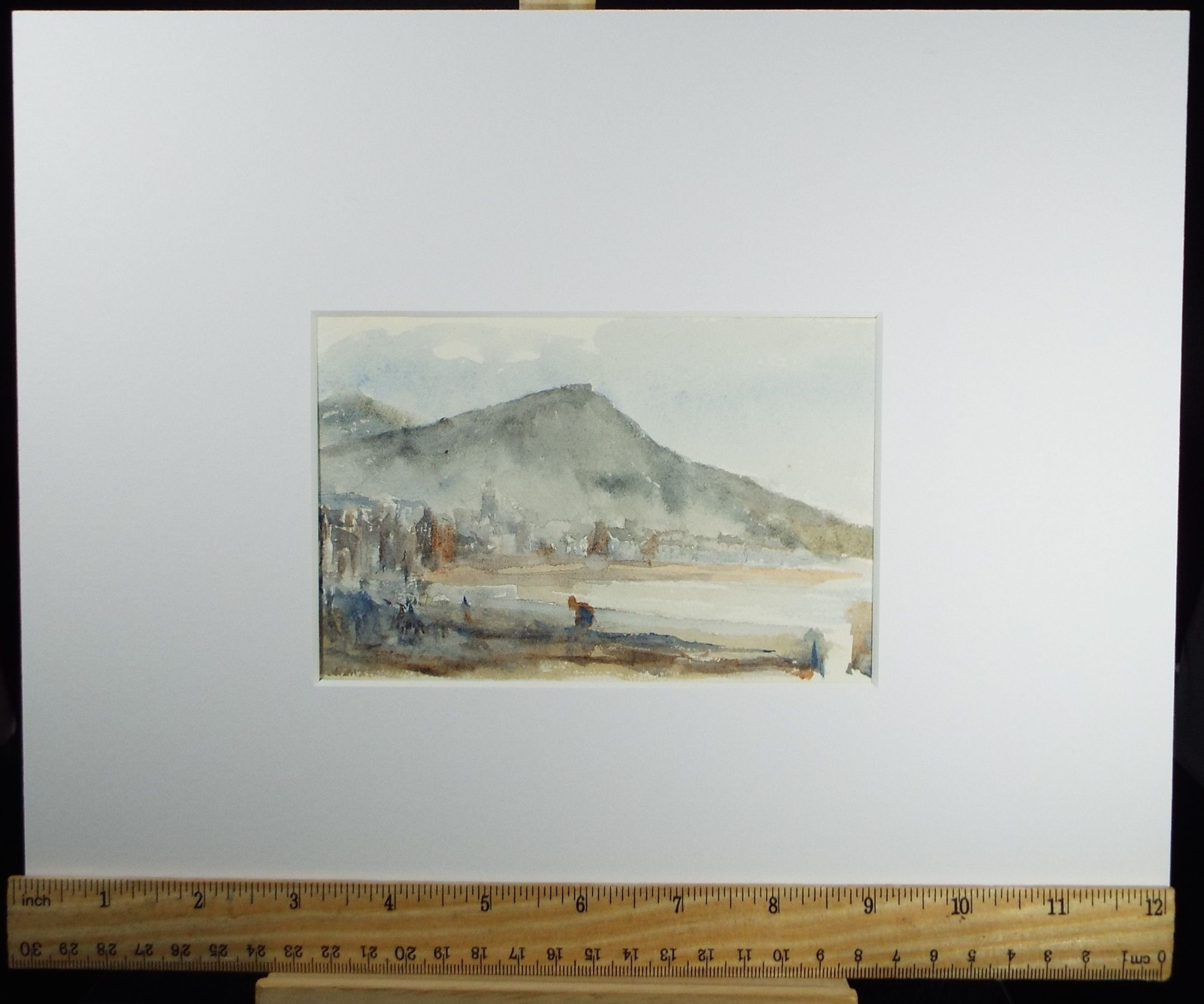 Original Watercolour on Paper, 'Figure on the Shore', early 20th Century, Artist Unknown