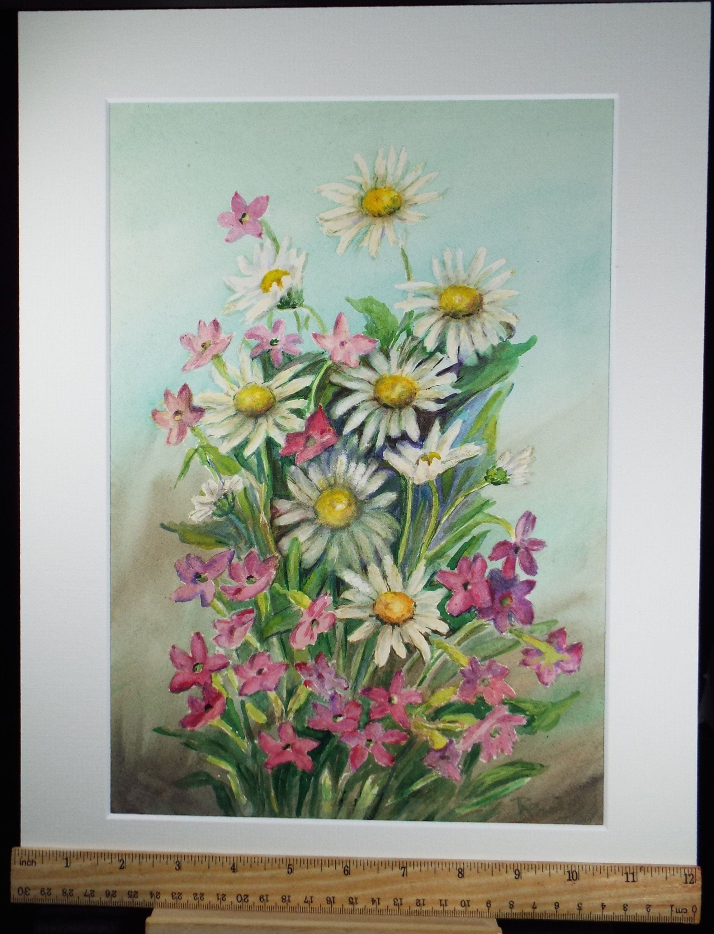Original Watercolour, 'Still Life of Flowers', Circa 1950's, Artist Unknown