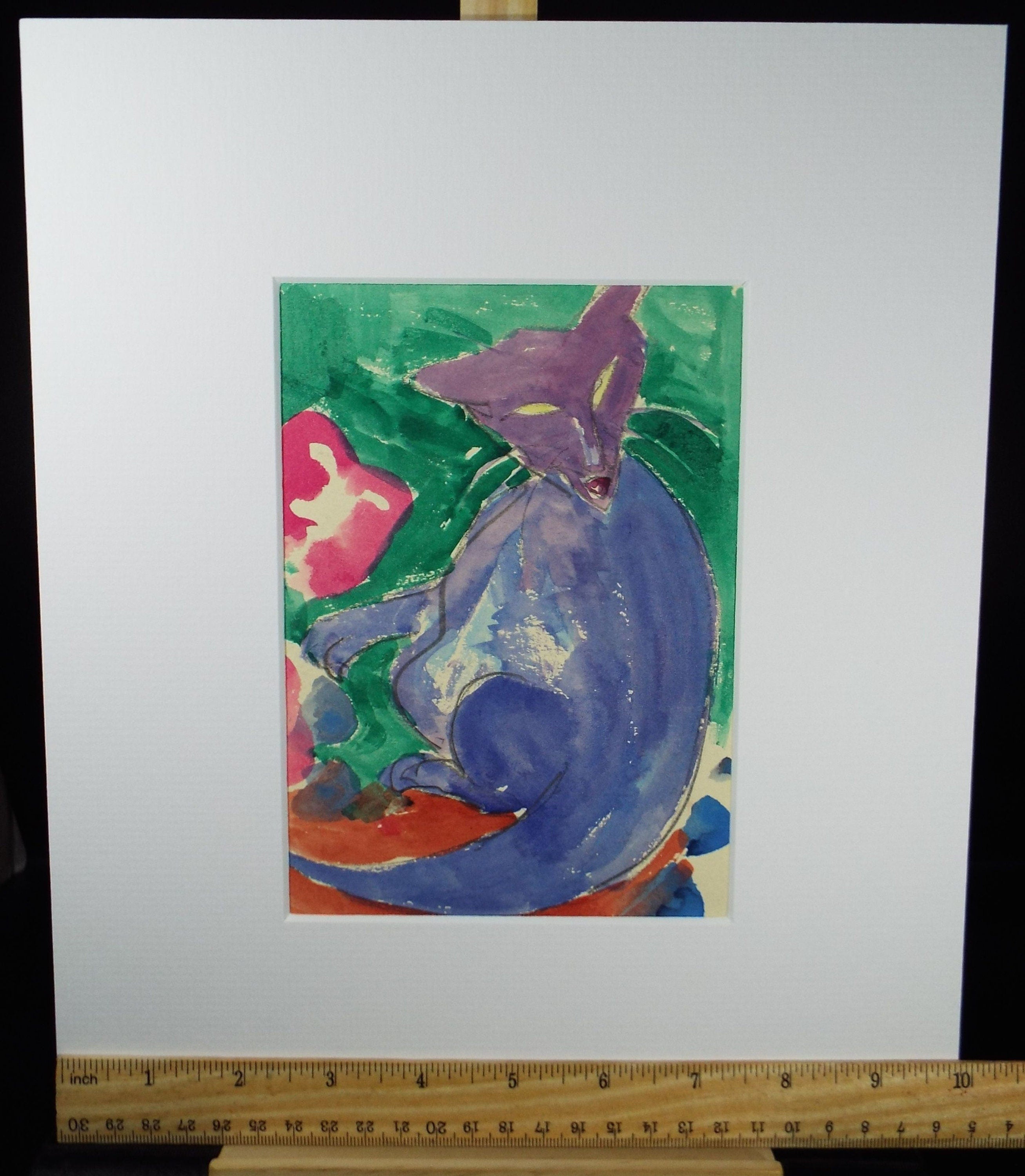 Barbara Karn (b1949) Original watercolour ,'Study of a cat- Violet', Circa 2002