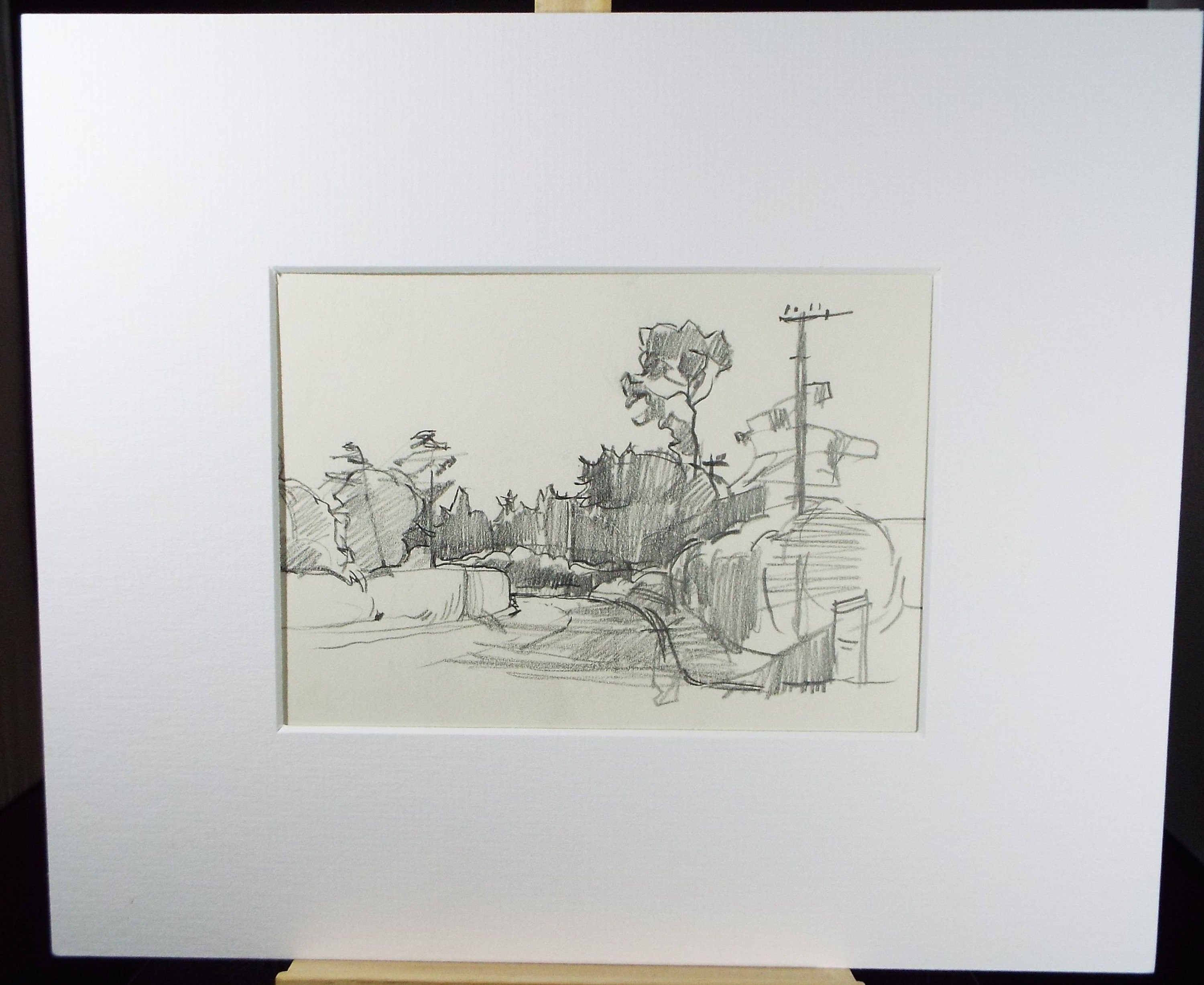 Original Pencil  Drawing, 'A Country lane', Circa 1950's,  Douglas Pittuck (1911-1993)