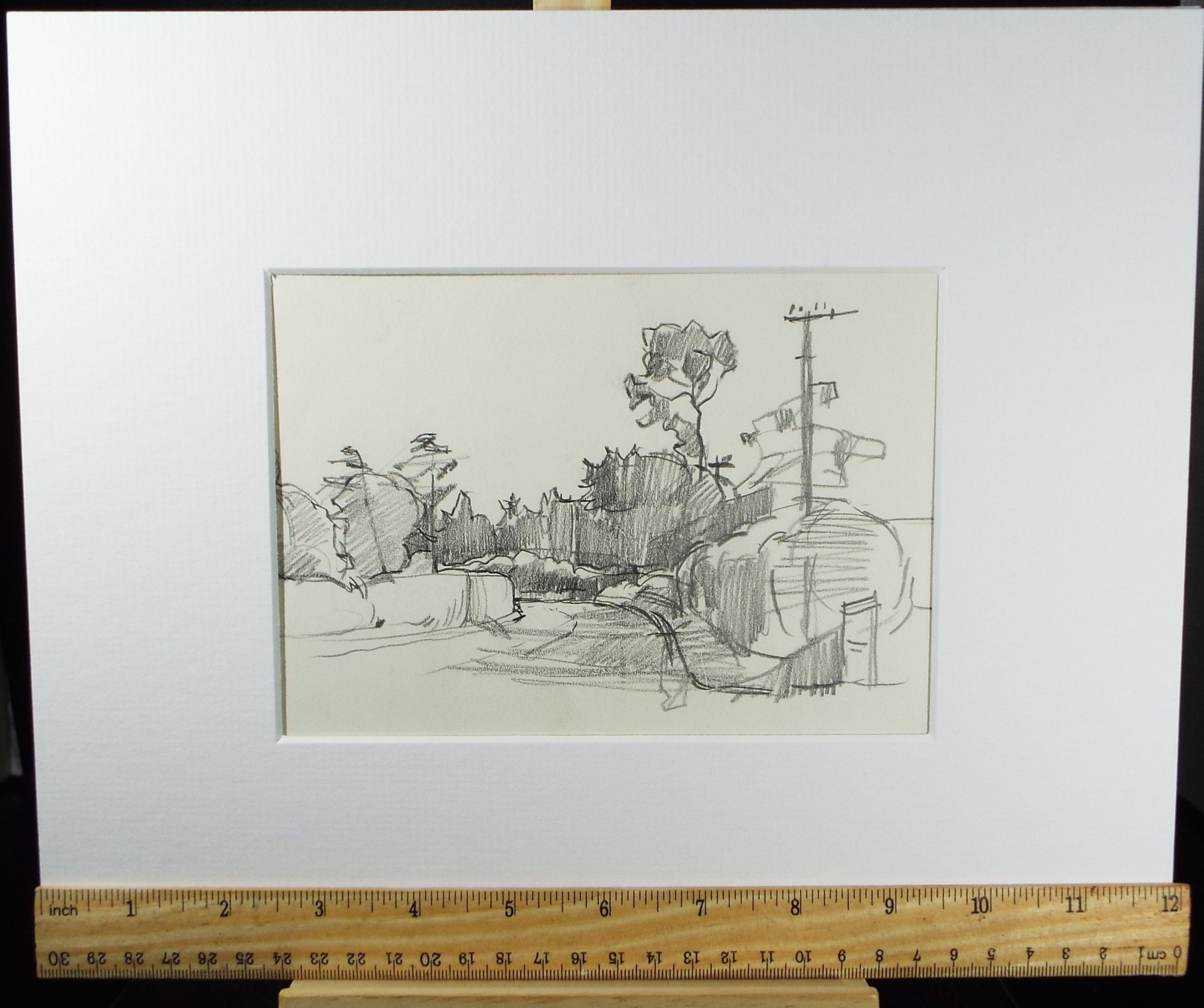 Original Pencil  Drawing, 'A Country lane', Circa 1950's,  Douglas Pittuck (1911-1993)