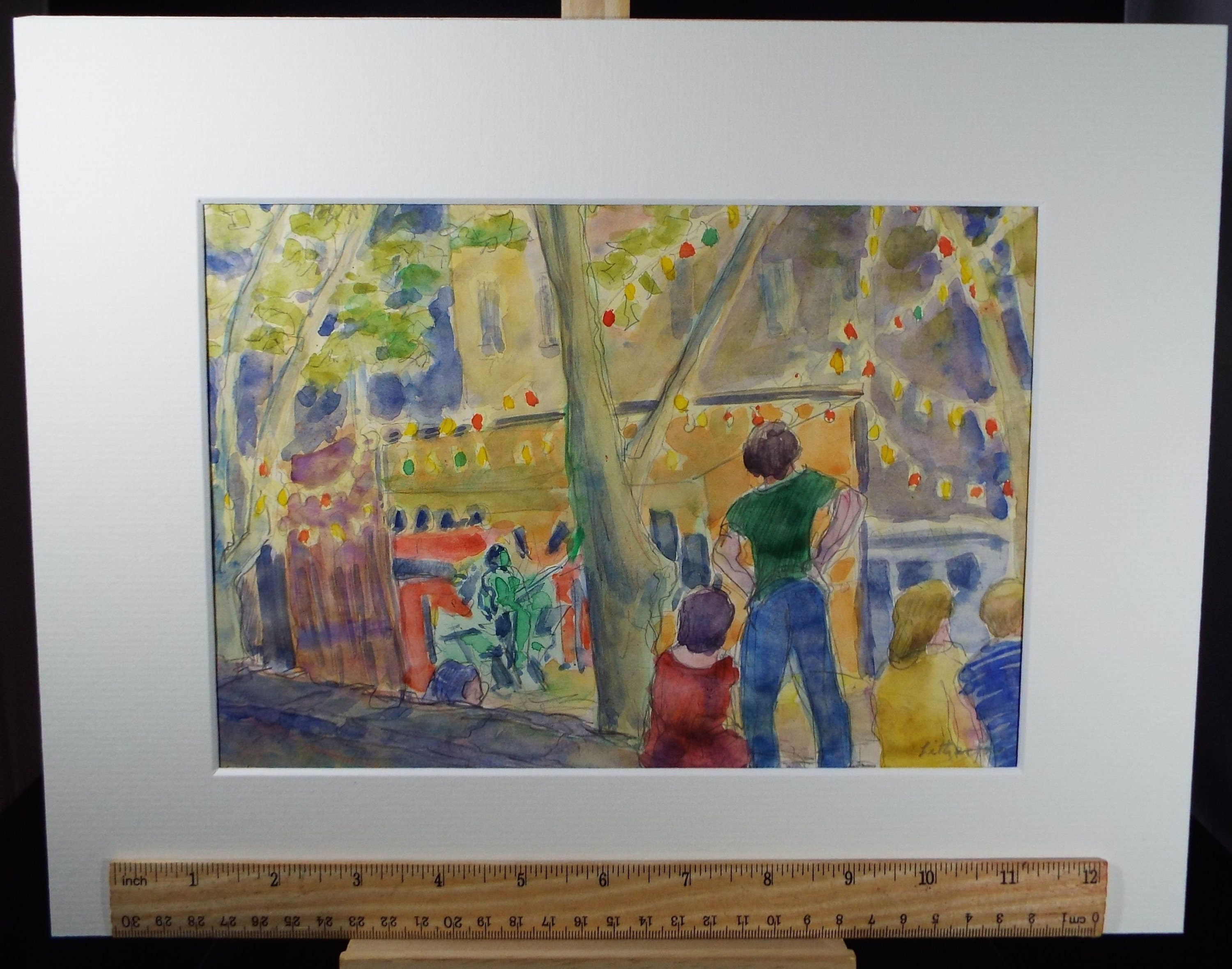 Original Watercolour & Gouache,'The Party', 1990's, Dorothy Litherland, (20th Century British)