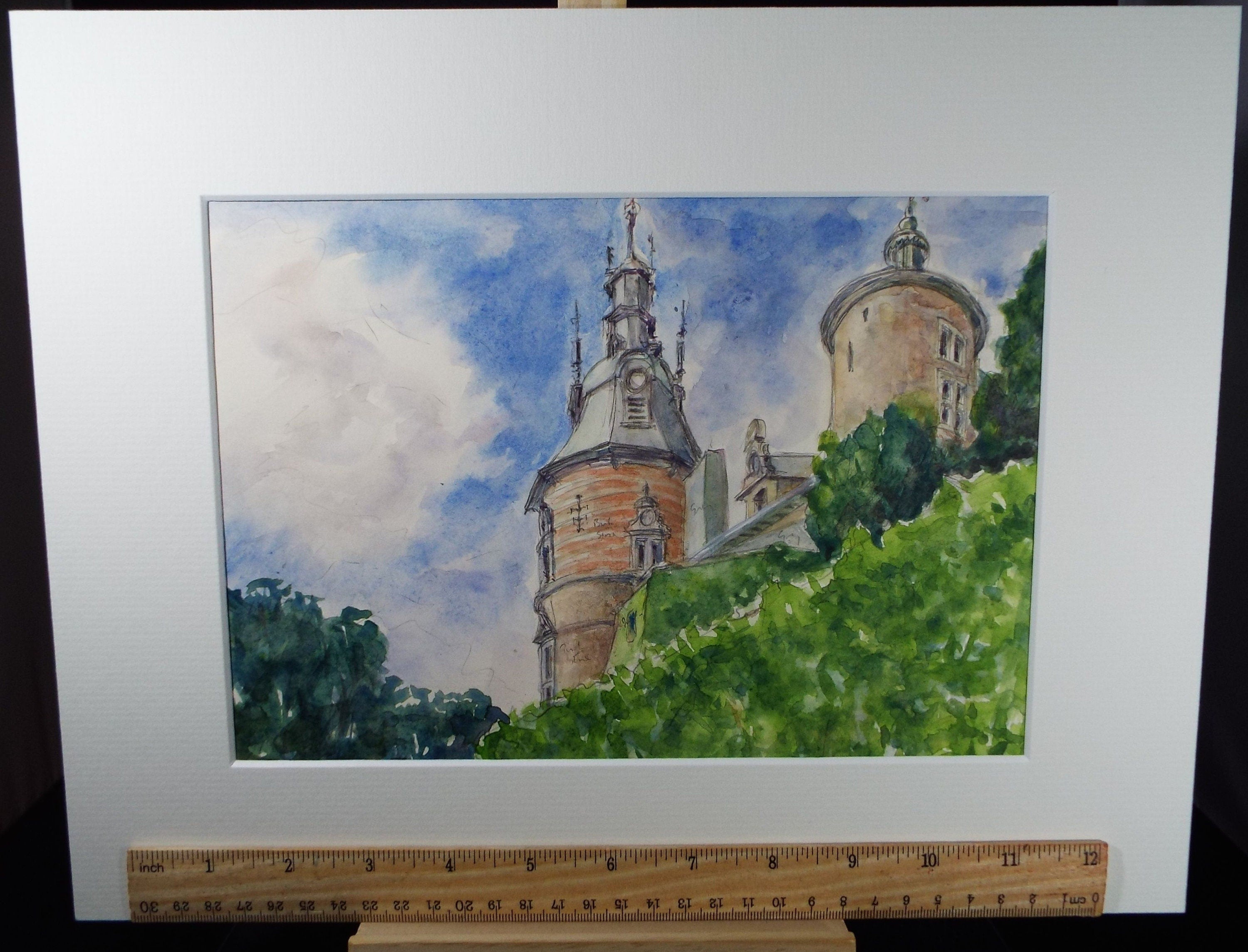 Original Watercolour, 'French Chateau', circa 1990's Dorothy Litherland (20th Century British)