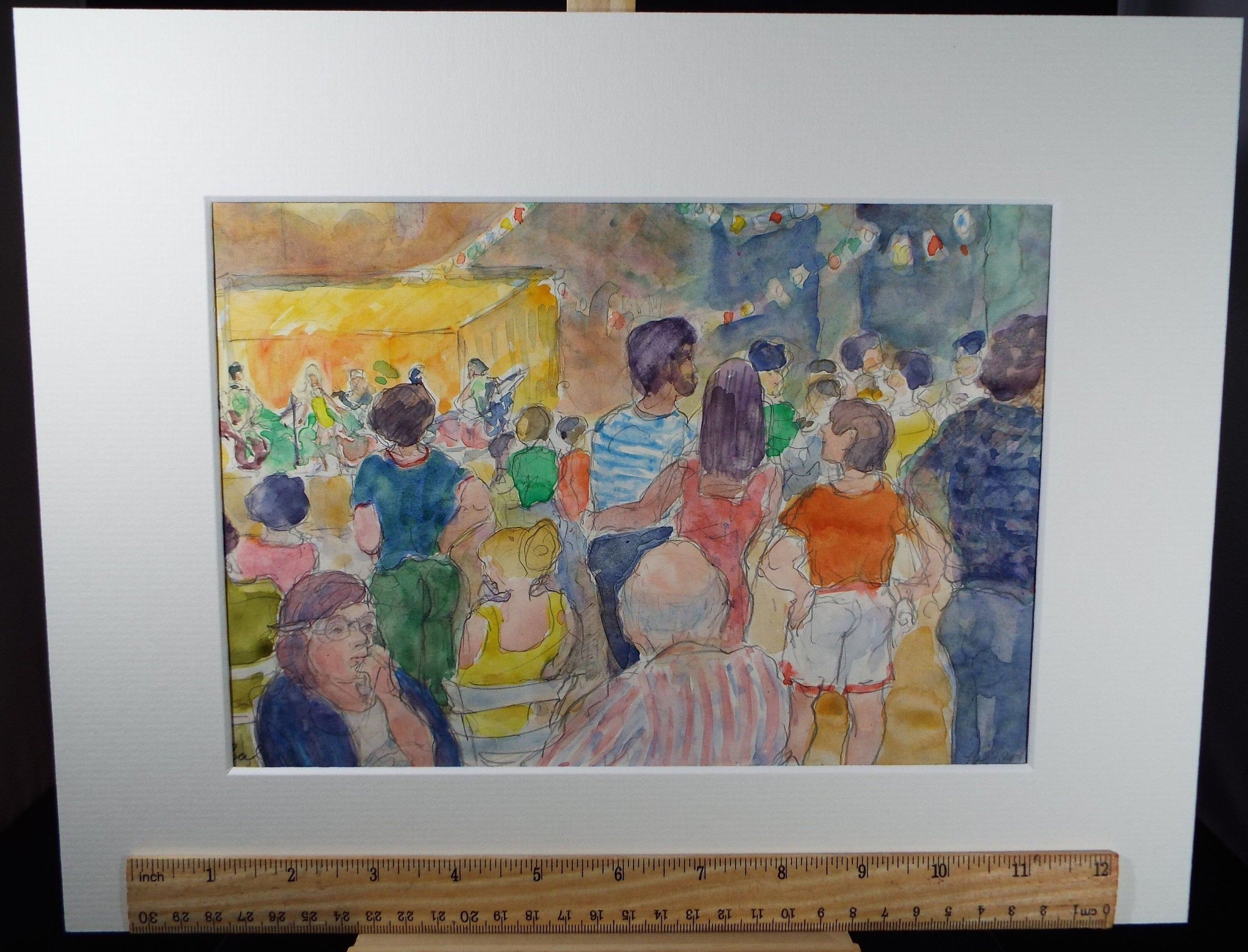 Original Watercolour & Gouache,'The Long awaited Party', 1990's, Dorothy Litherland, (20th Century British)