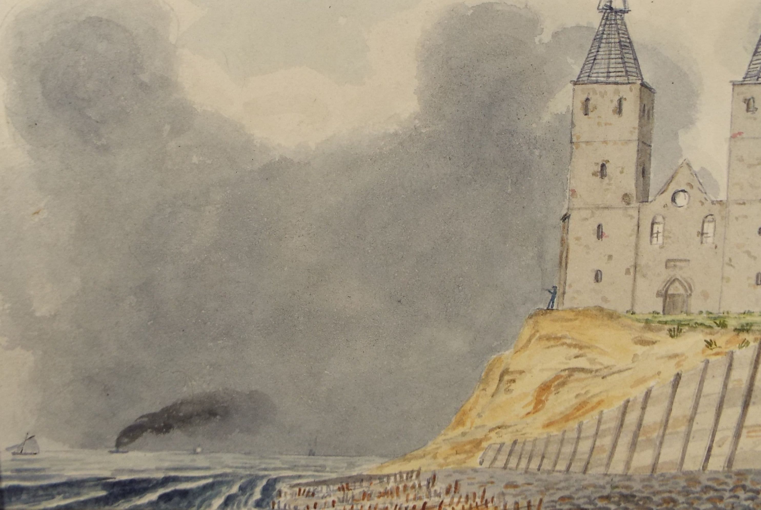 Original Watercolour, Late 19th Century' - Unknown Artist - 'On the Coast of Kent'