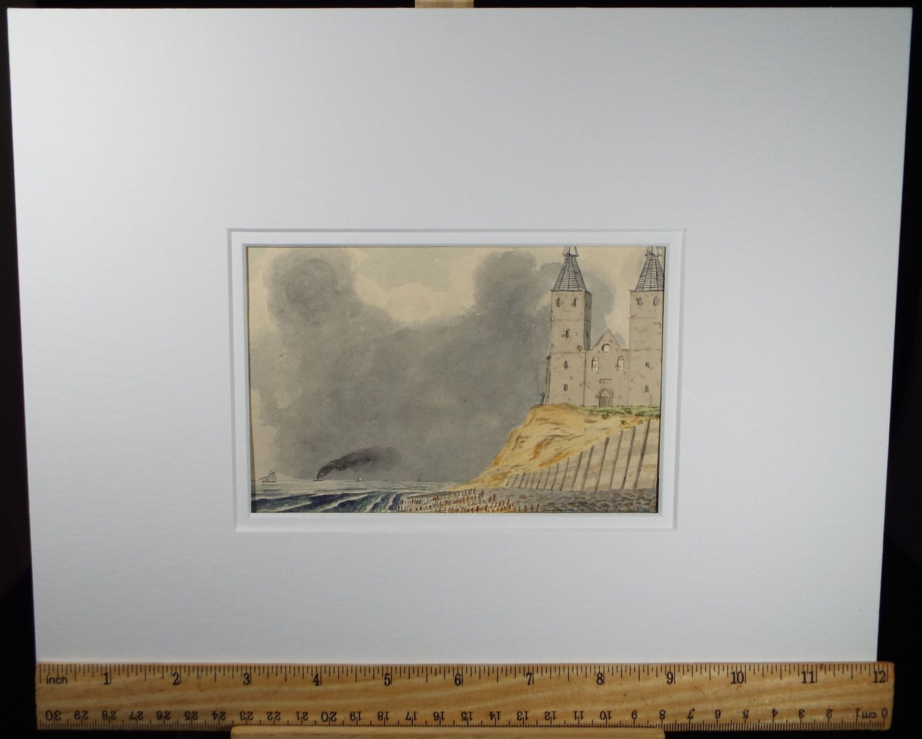 Original Watercolour, Late 19th Century' - Unknown Artist - 'On the Coast of Kent'