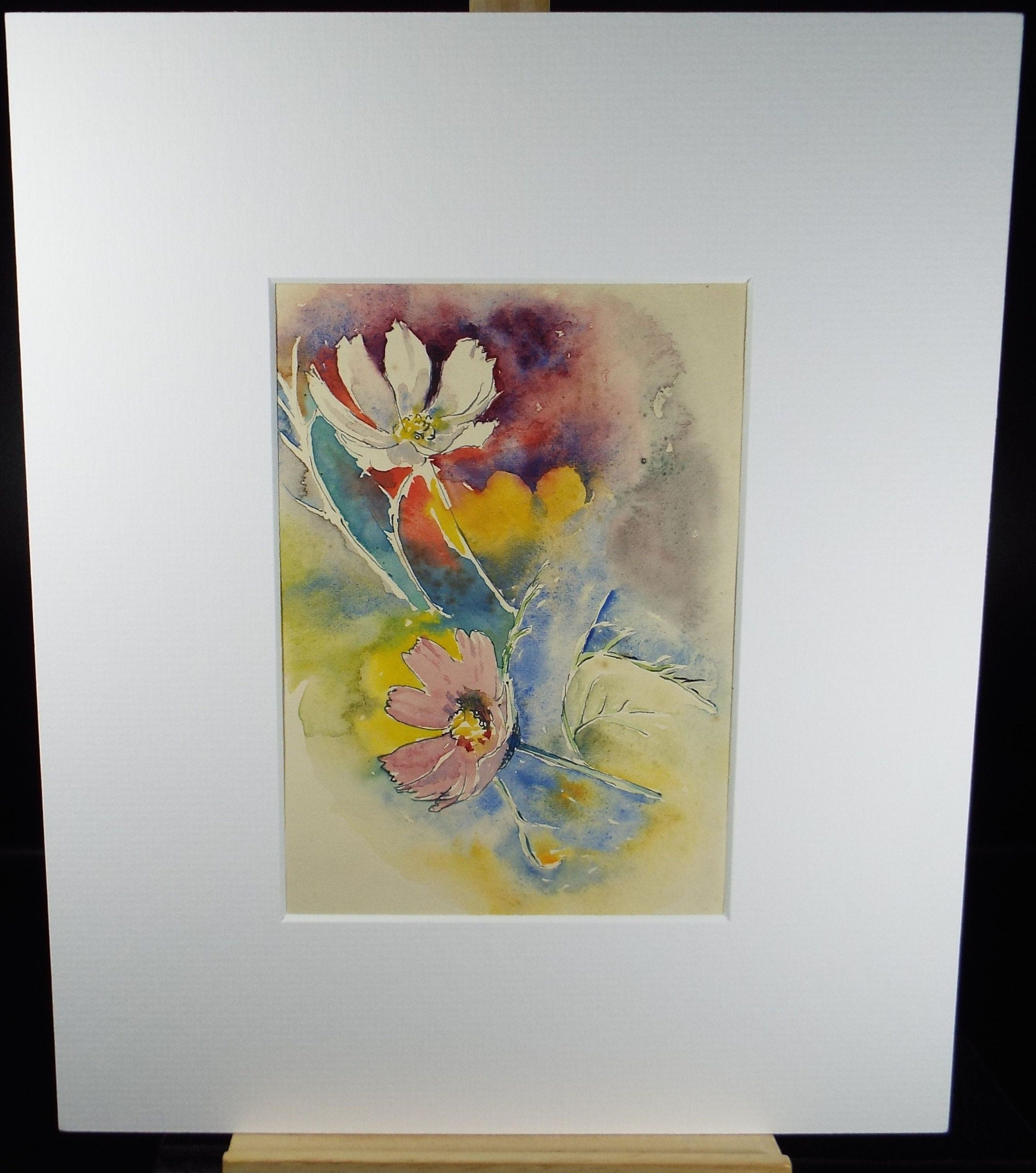 Original Watercolour, 'Flower Study', Circa 1940's, Indistinctly Signed