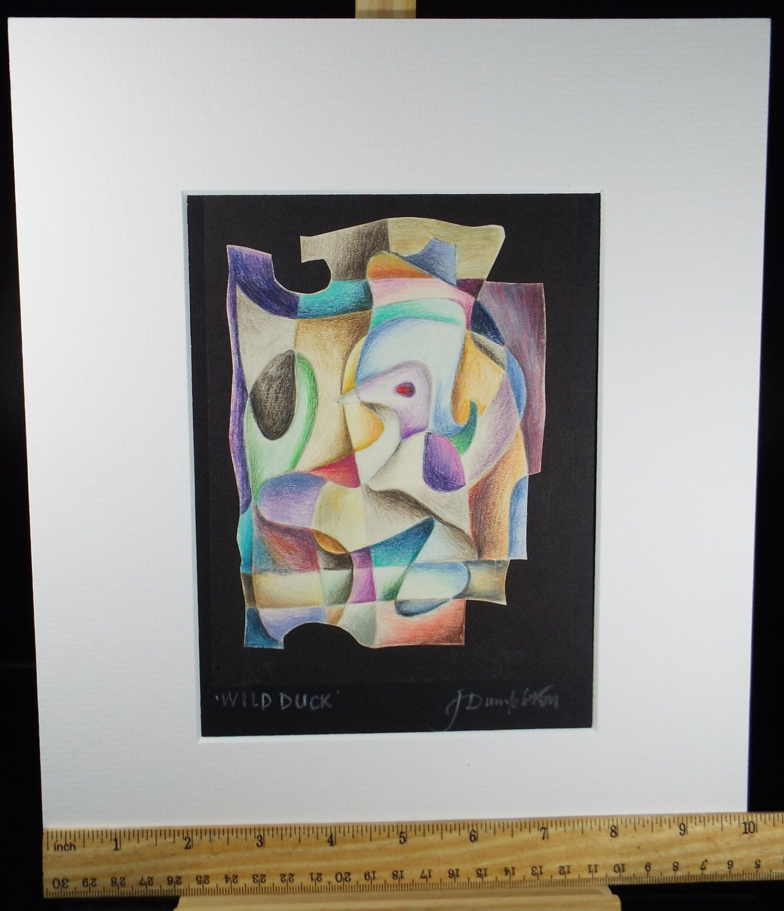 Original Coloured Pencil on Paper,'Wild Duck', Indistinctly signed, Circa 1980's