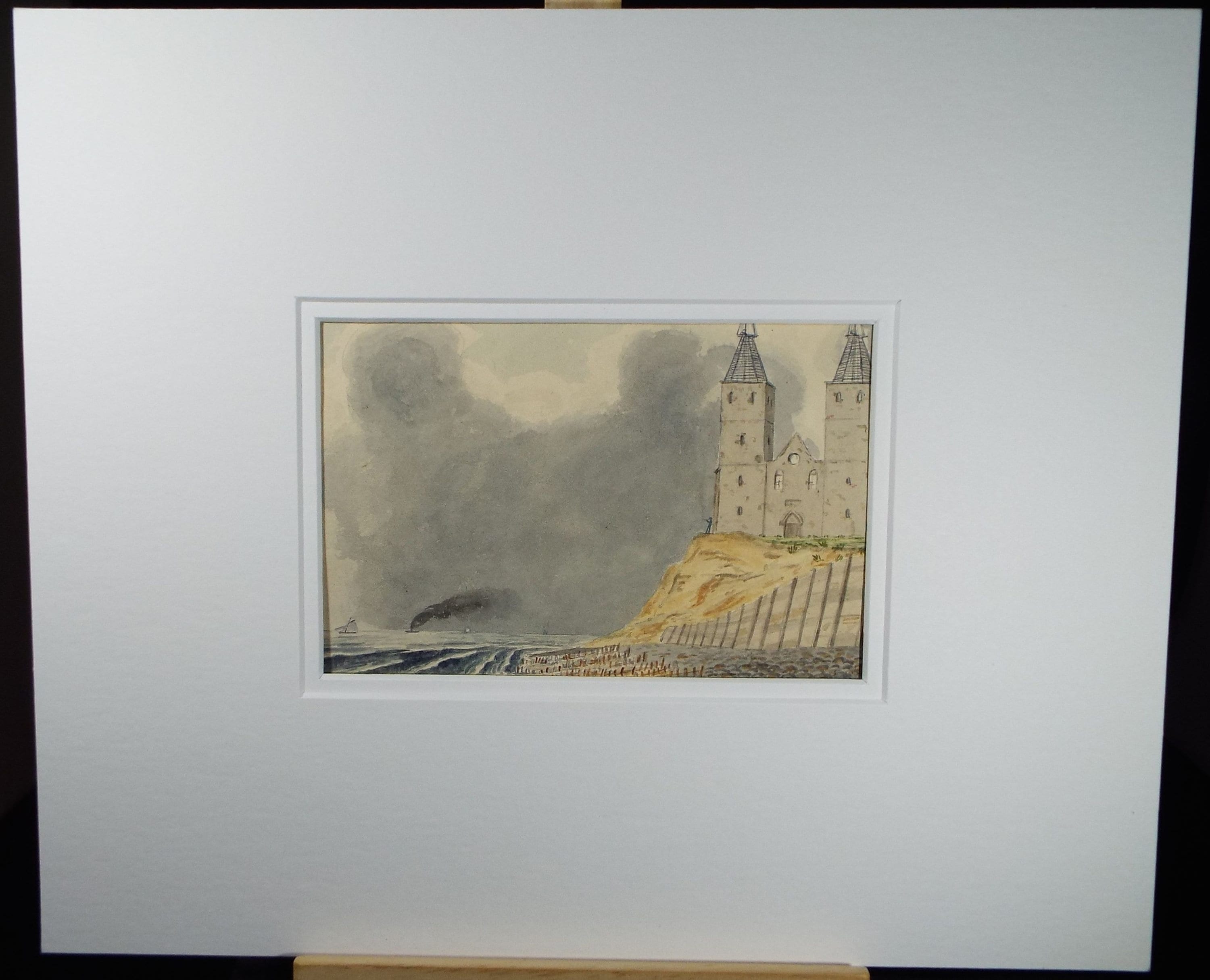 Original Watercolour, Late 19th Century' - Unknown Artist - 'On the Coast of Kent'