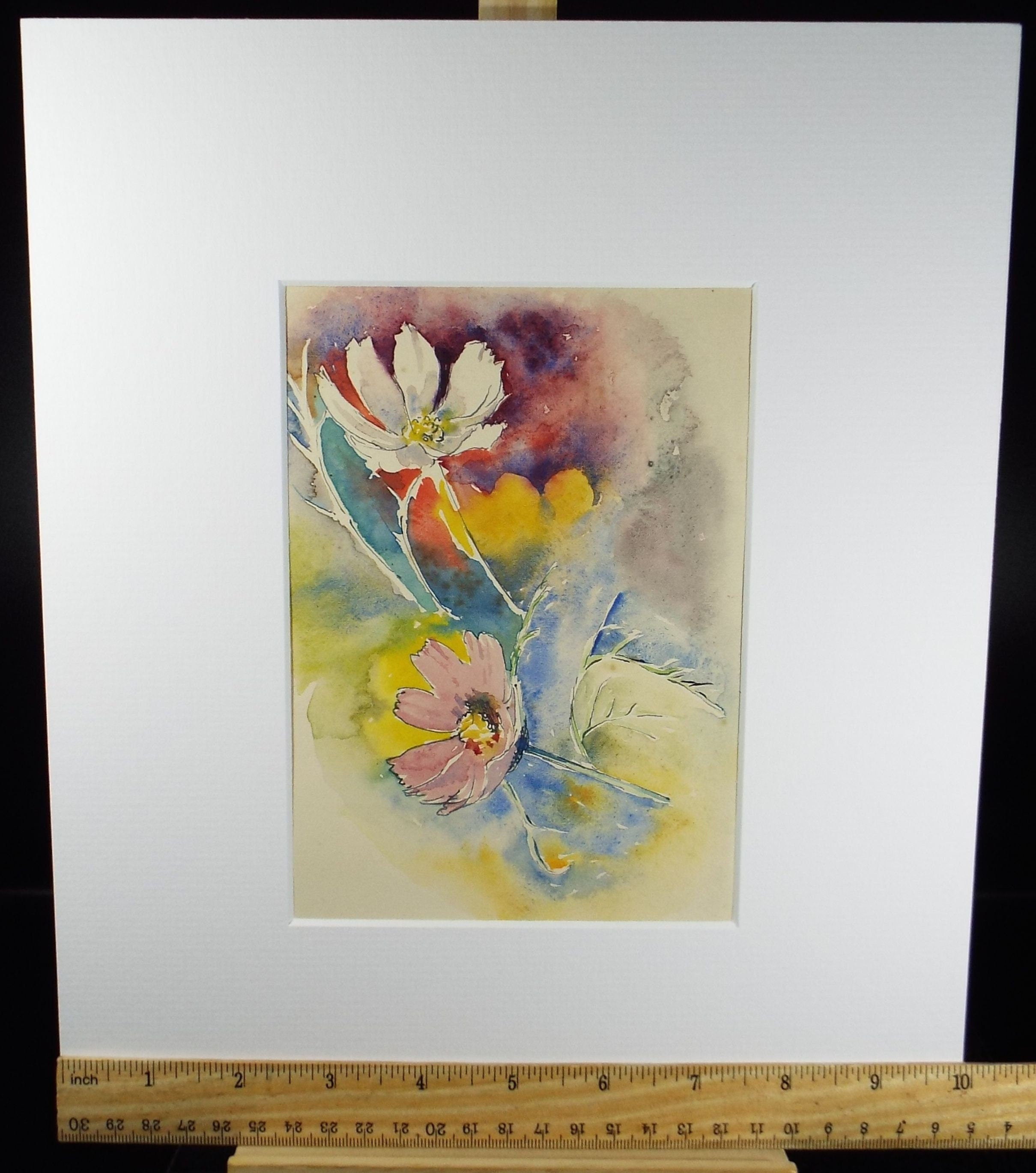 Original Watercolour, 'Flower Study', Circa 1940's, Indistinctly Signed
