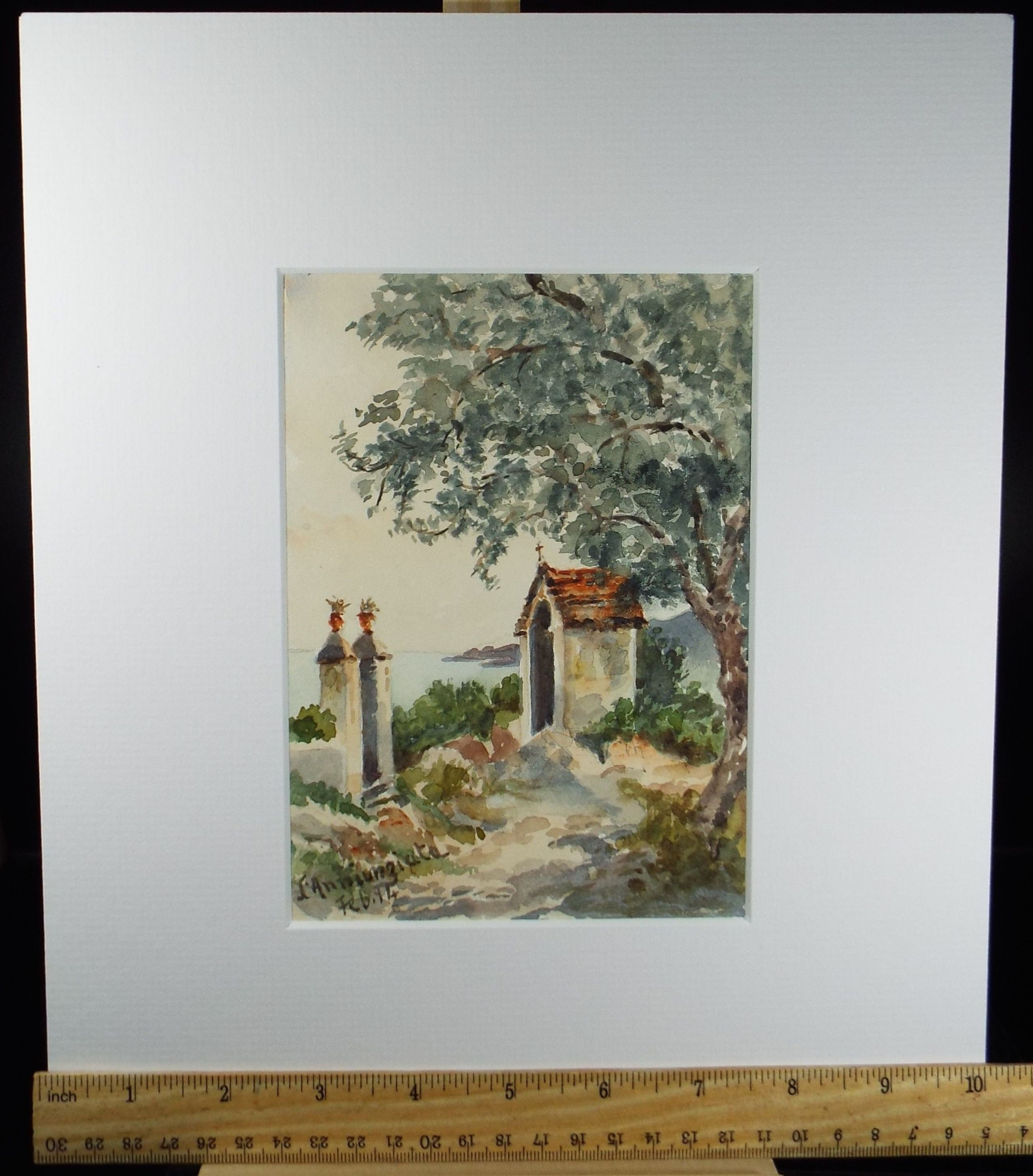 Original Watercolour, 'Annunciation Shrine', Robert Hay Drummond, Early 20th Century