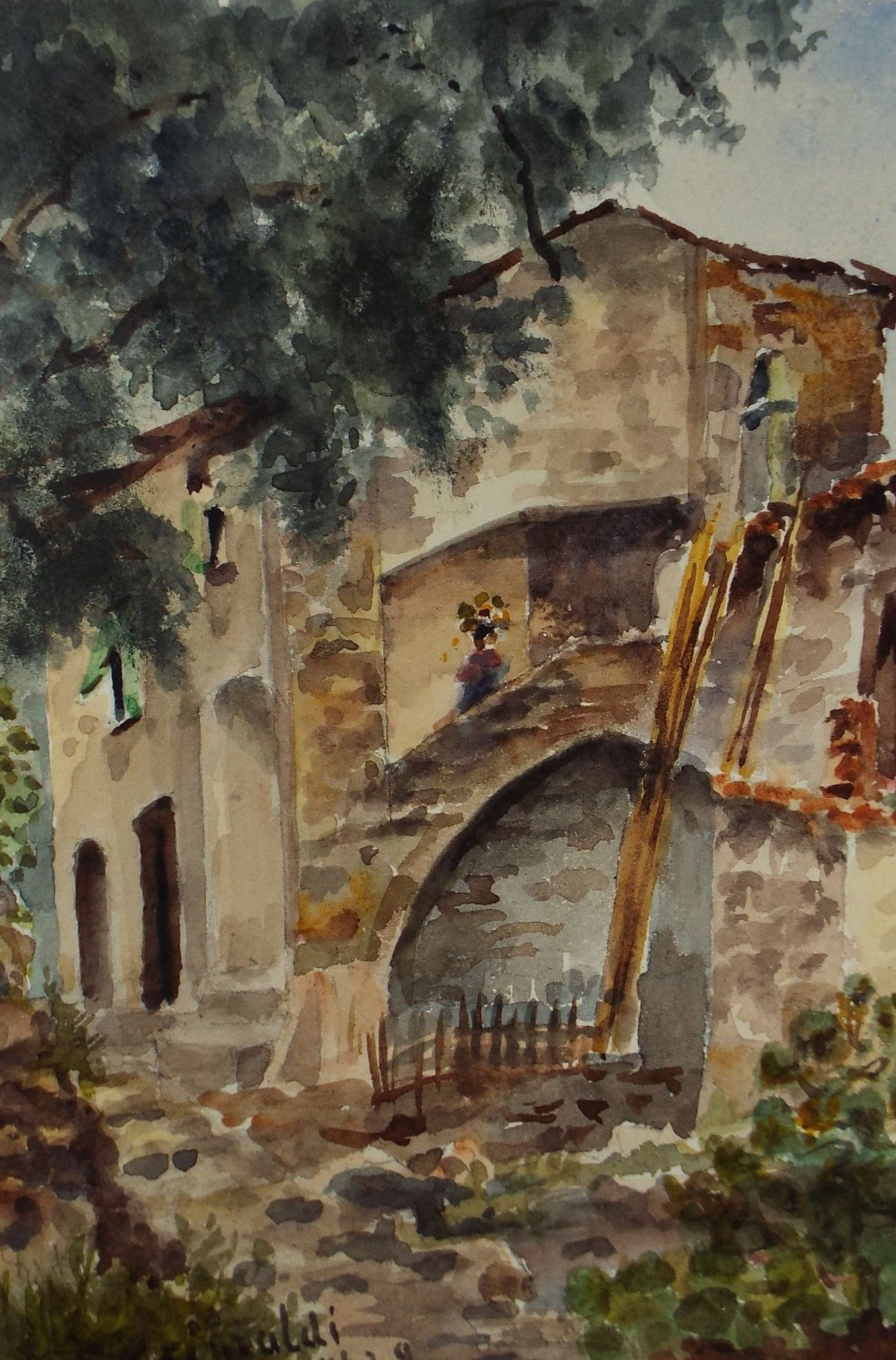 Original Watercolour, 'Near Genoa', Robert Hay Drummond, Early 20th Century