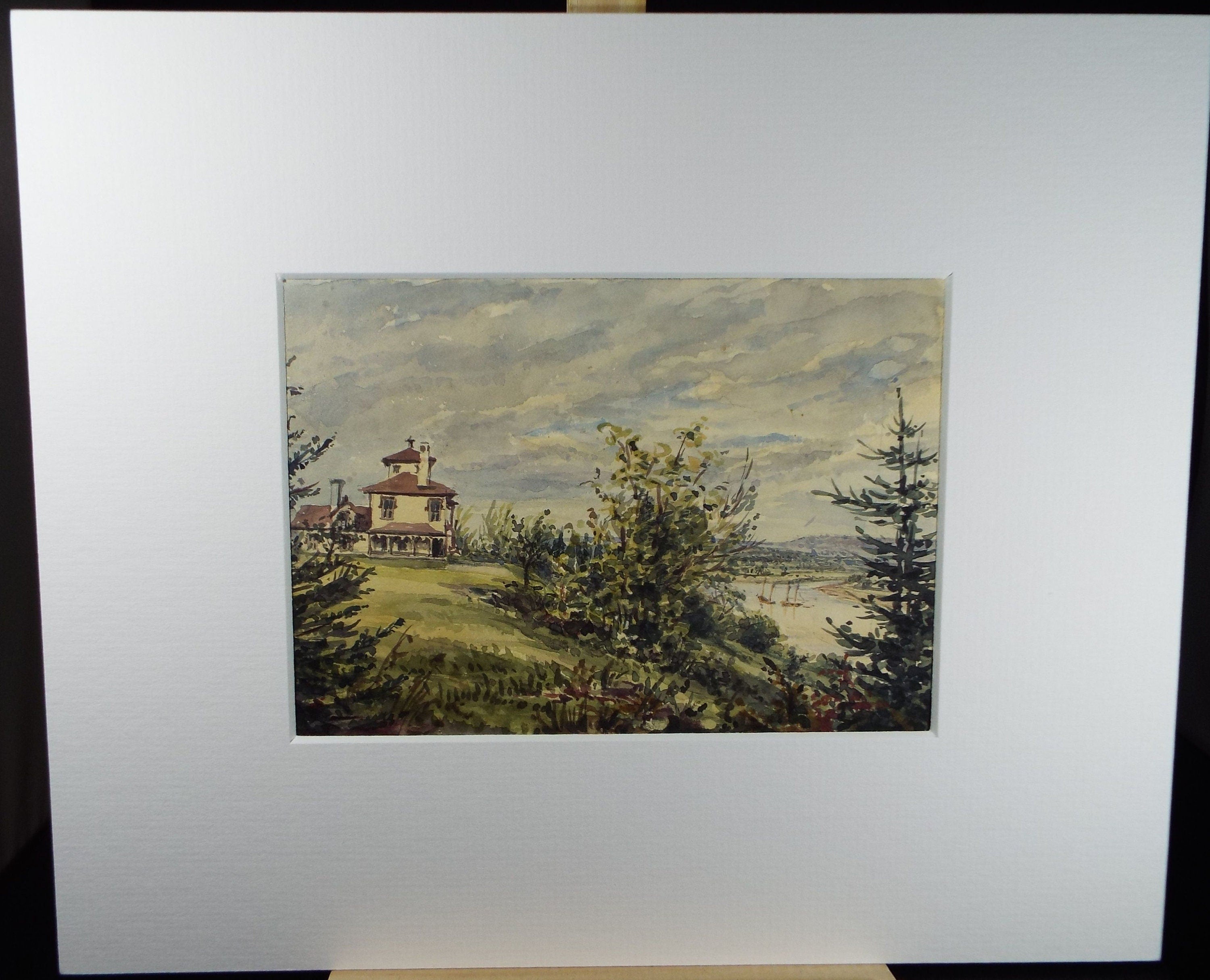 Original Watercolour, 'Hawthorne Hill, Canada' circa 1870. Artist Unknown