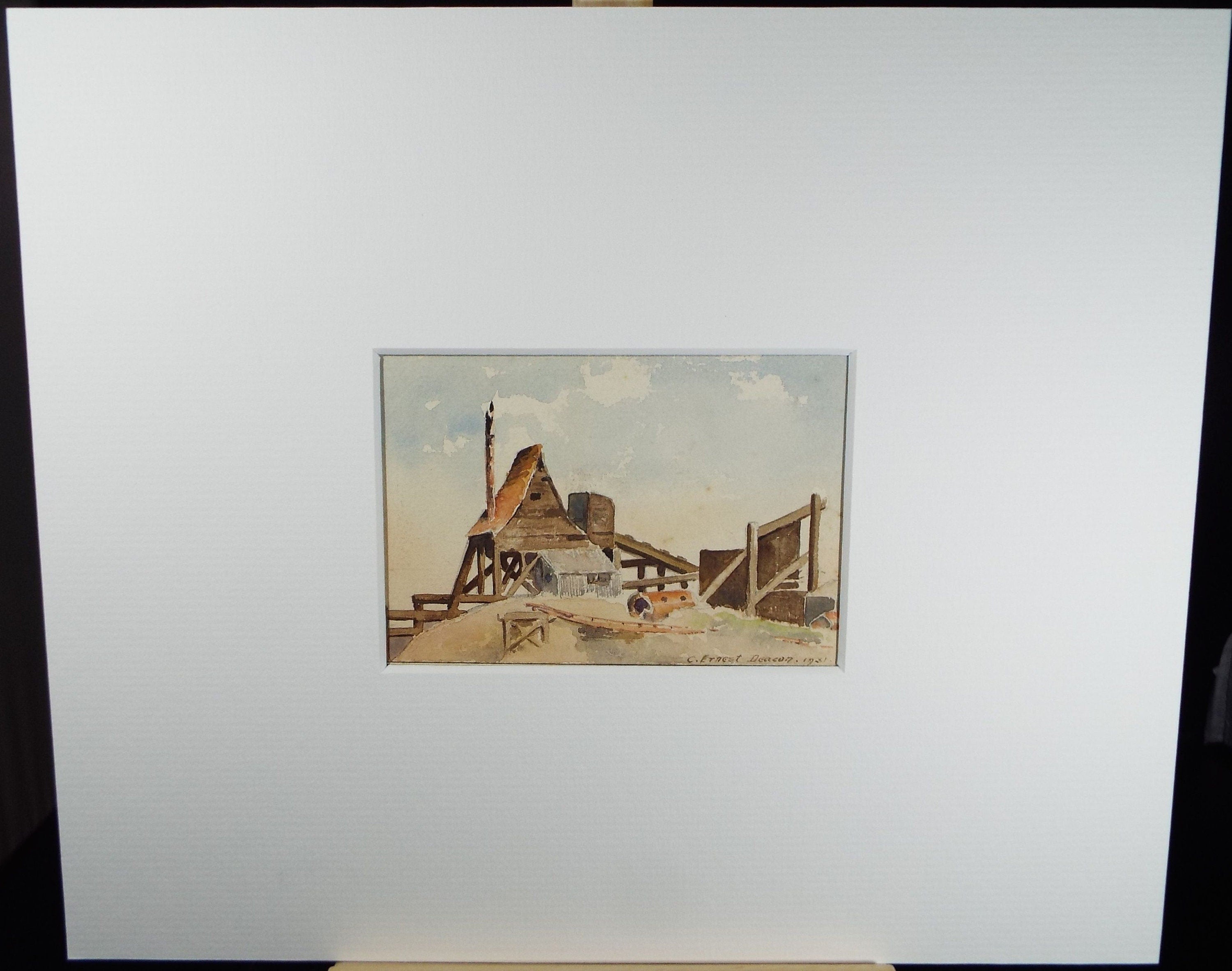 Original Watercolour, 'Power House - Shoreham', Dated 1931, C Ernest Deacon