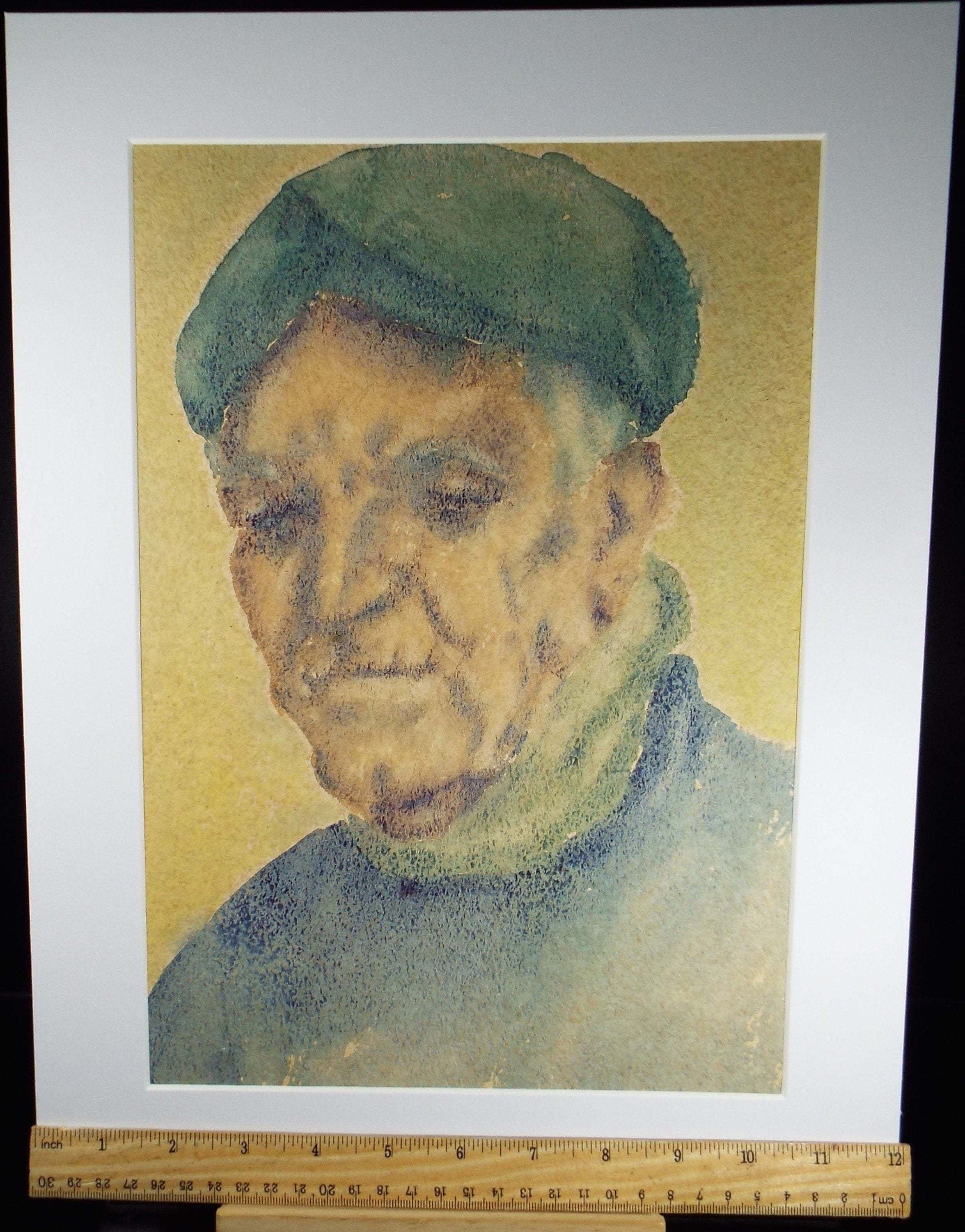 Original Watercolour , 'Italian Fisherman', Circa 1960's , Artist Unknown