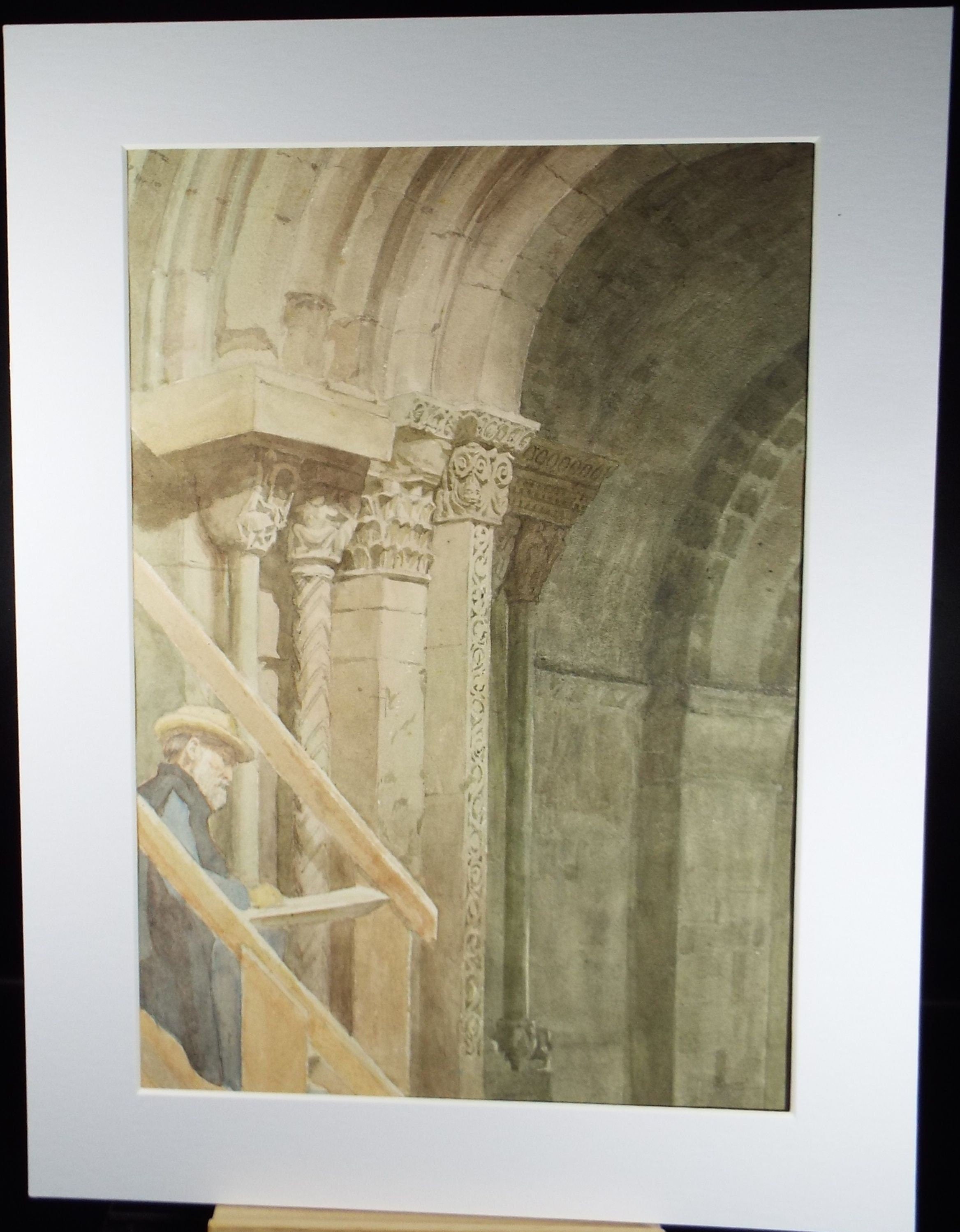 Original Watercolour, 'Church Artist', Circa 1990's, Artist Unknown