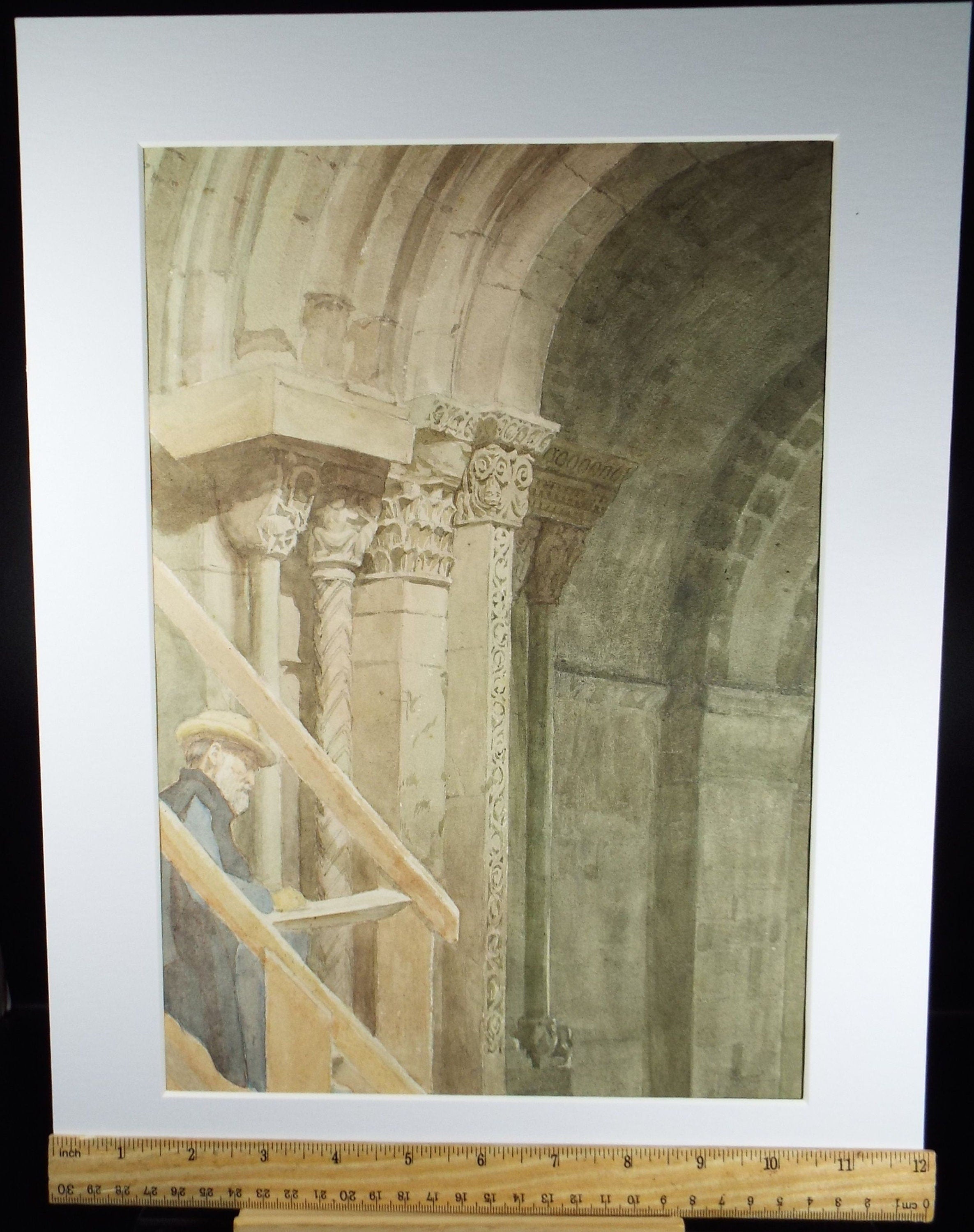 Original Watercolour, 'Church Artist', Circa 1990's, Artist Unknown