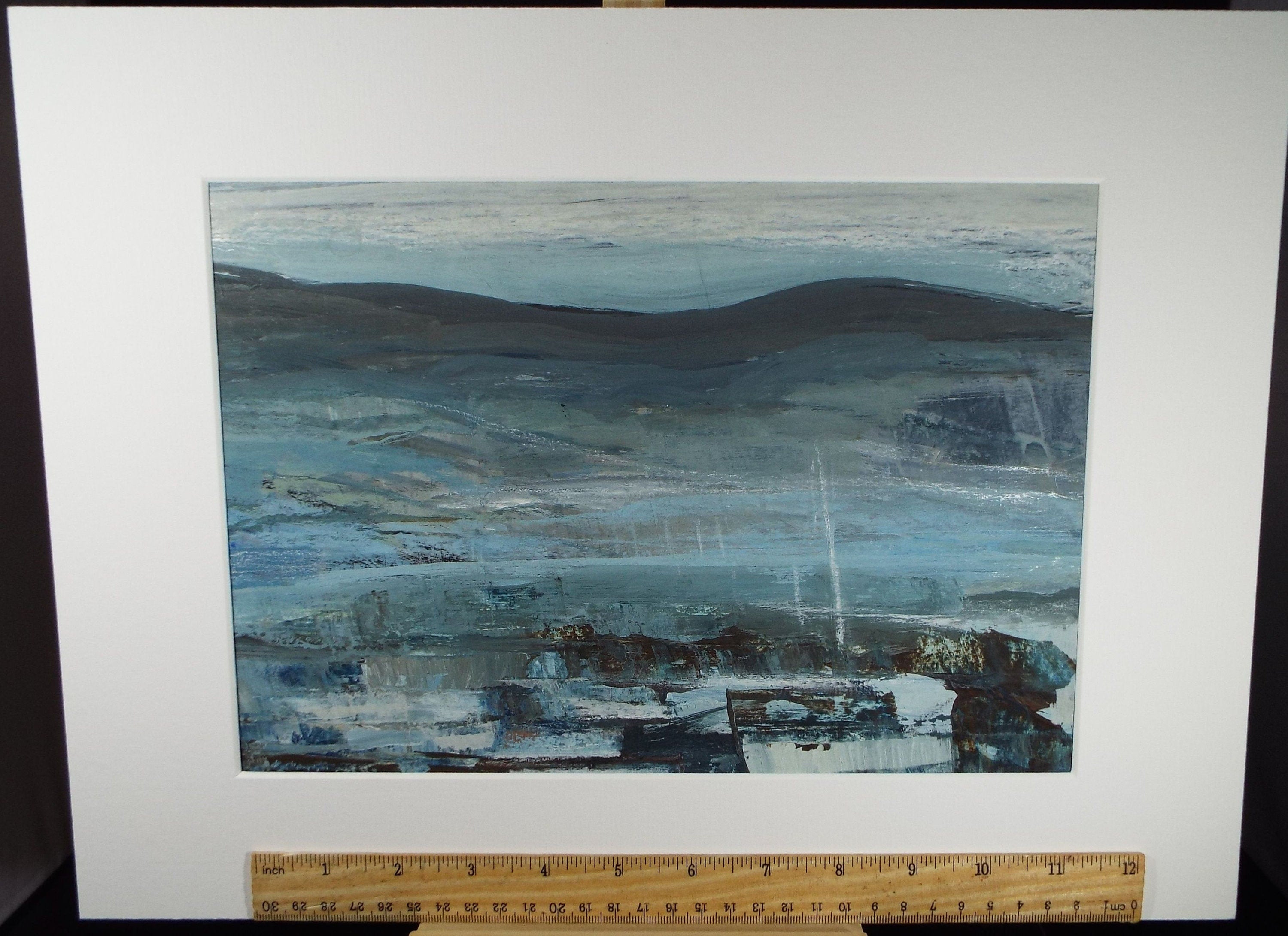 Original Watercolour & Gouache, 'Blue Harbour', Circa 1980's,Artist Unknown