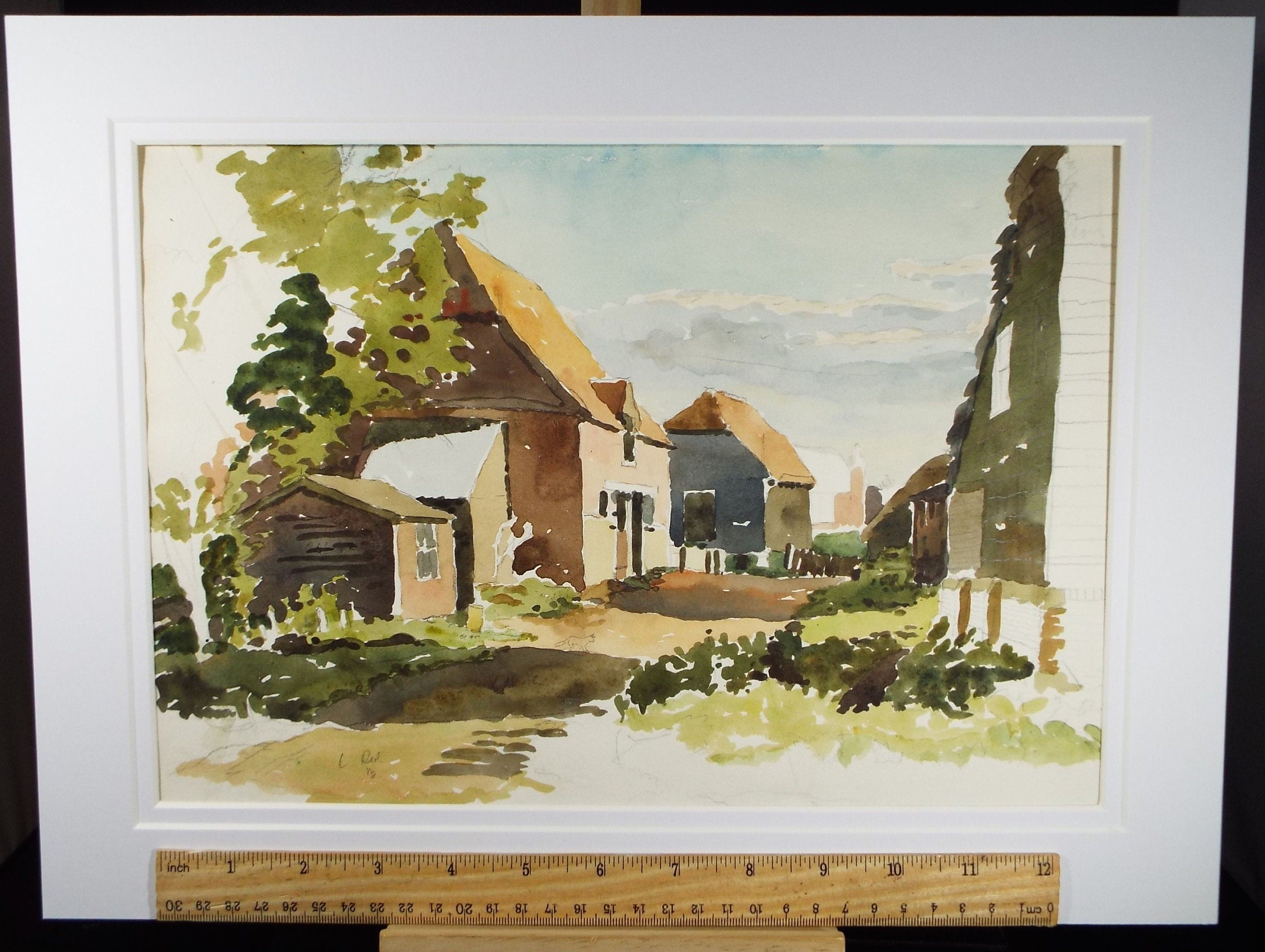 Original Watercolour, 'Old Botley', Dated 1933, Charles Frederick Way (1906-1981)