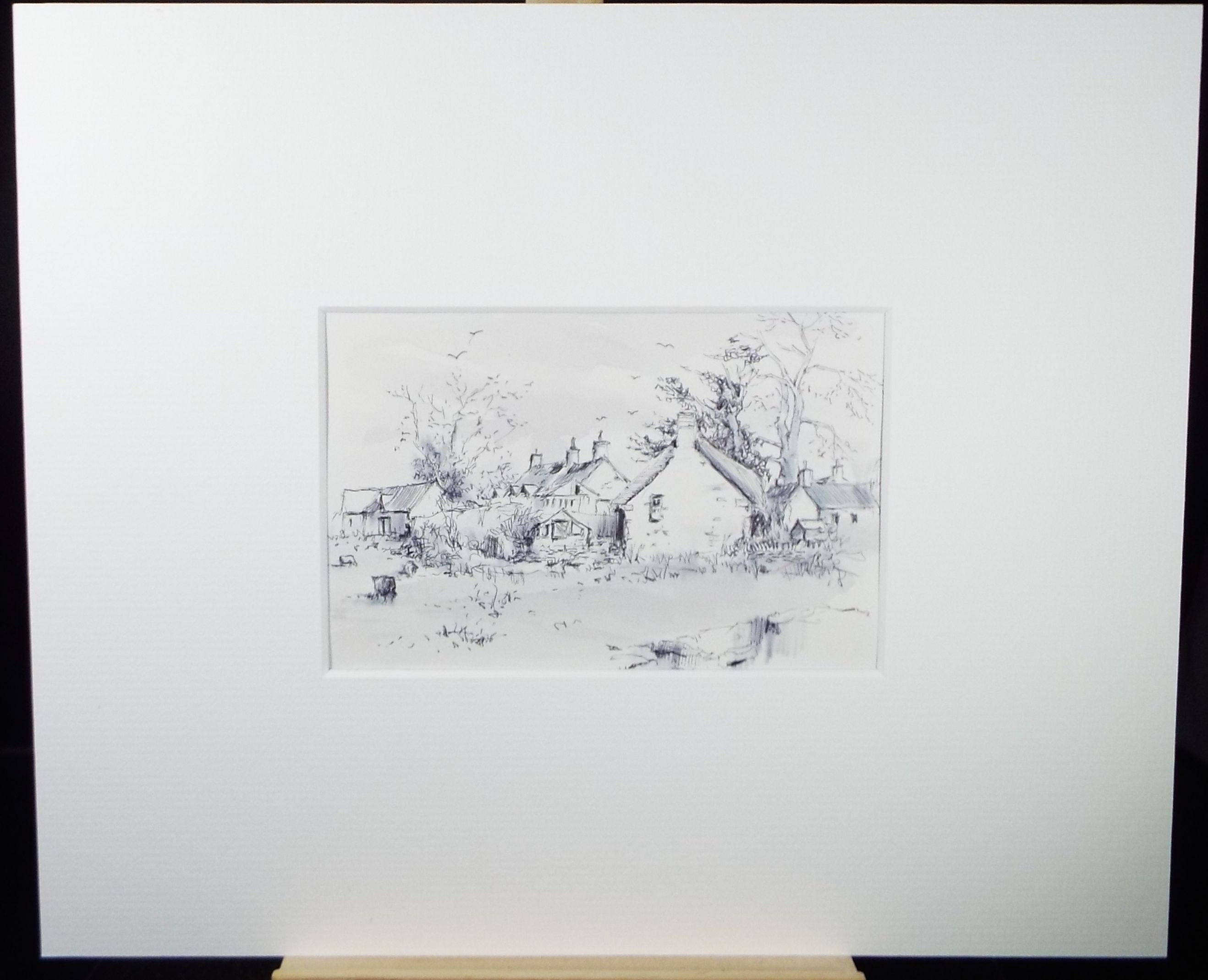 Original Watercolour & Ink, 'Little Sodbury', Circa 1990's, Artist Unknown