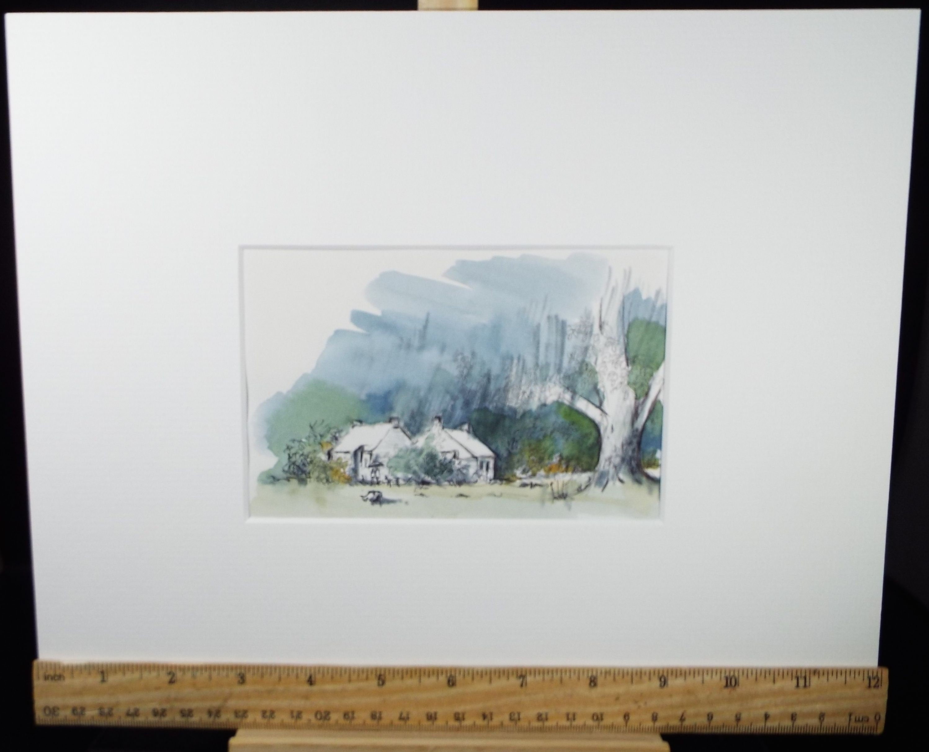 Original Watercolour & Ink, 'The Storm', Dated 1995, Artist Unknown