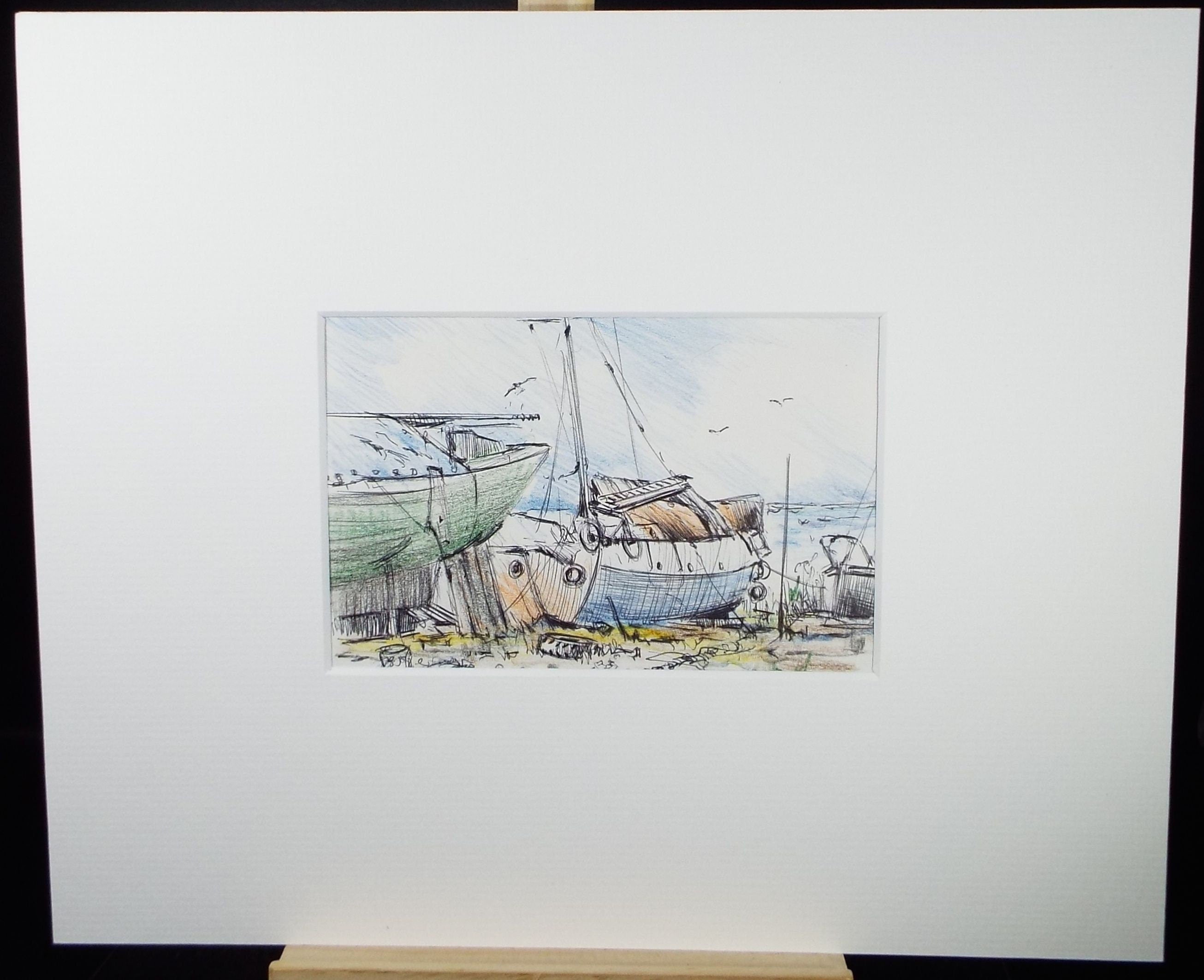 Original Pencil Drawing, 'Uphill - Waiting for Spring', Dated 1994, Artist Unknown