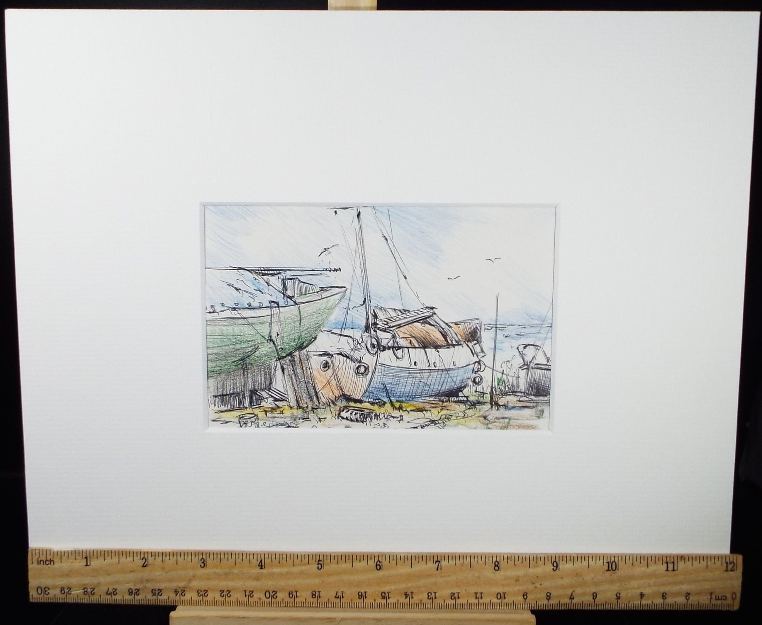 Original Pencil Drawing, 'Uphill - Waiting for Spring', Dated 1994, Artist Unknown