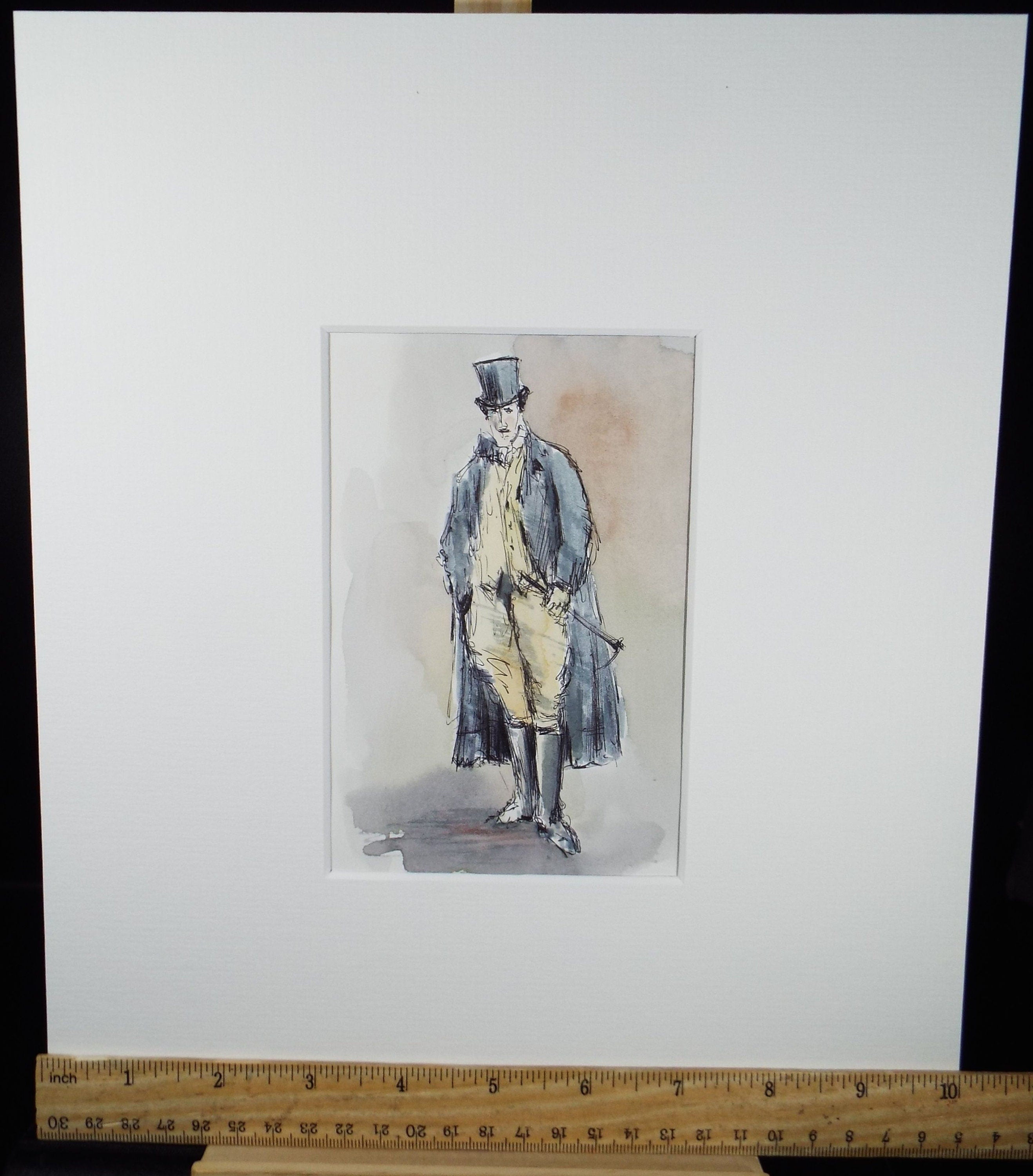 Original Watercolour & Ink, 'Lord Ribblesdale Sargeant', Circa 1990's, Artist Unknown