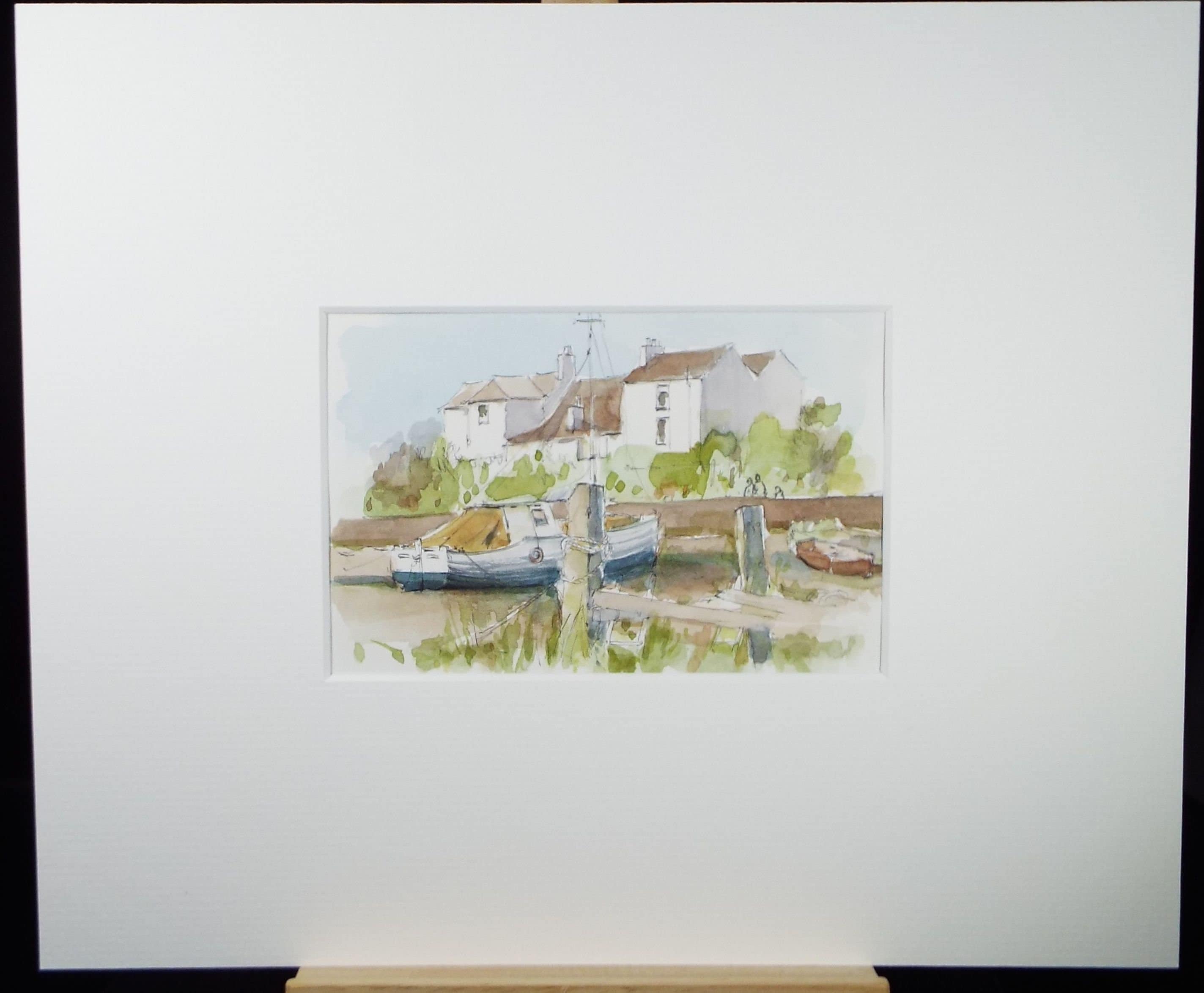 Original Watercolour & Ink, 'Pill, Somerset', Circa 1990's, Artist Unknown